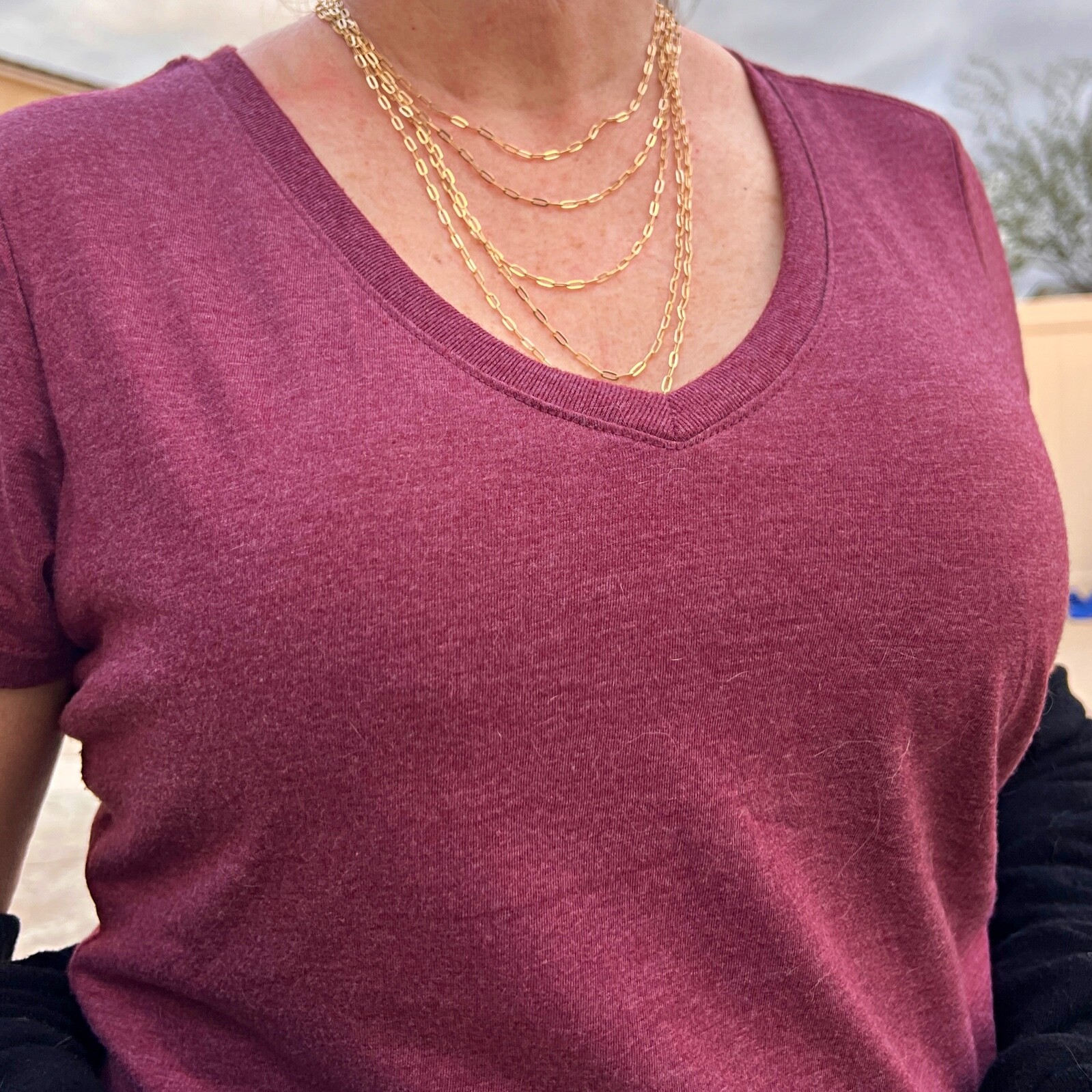 Real Solid 14K Gold Paperclip Paper Clip Chain Necklace Italy 16‘‘~24″ 2.6MM