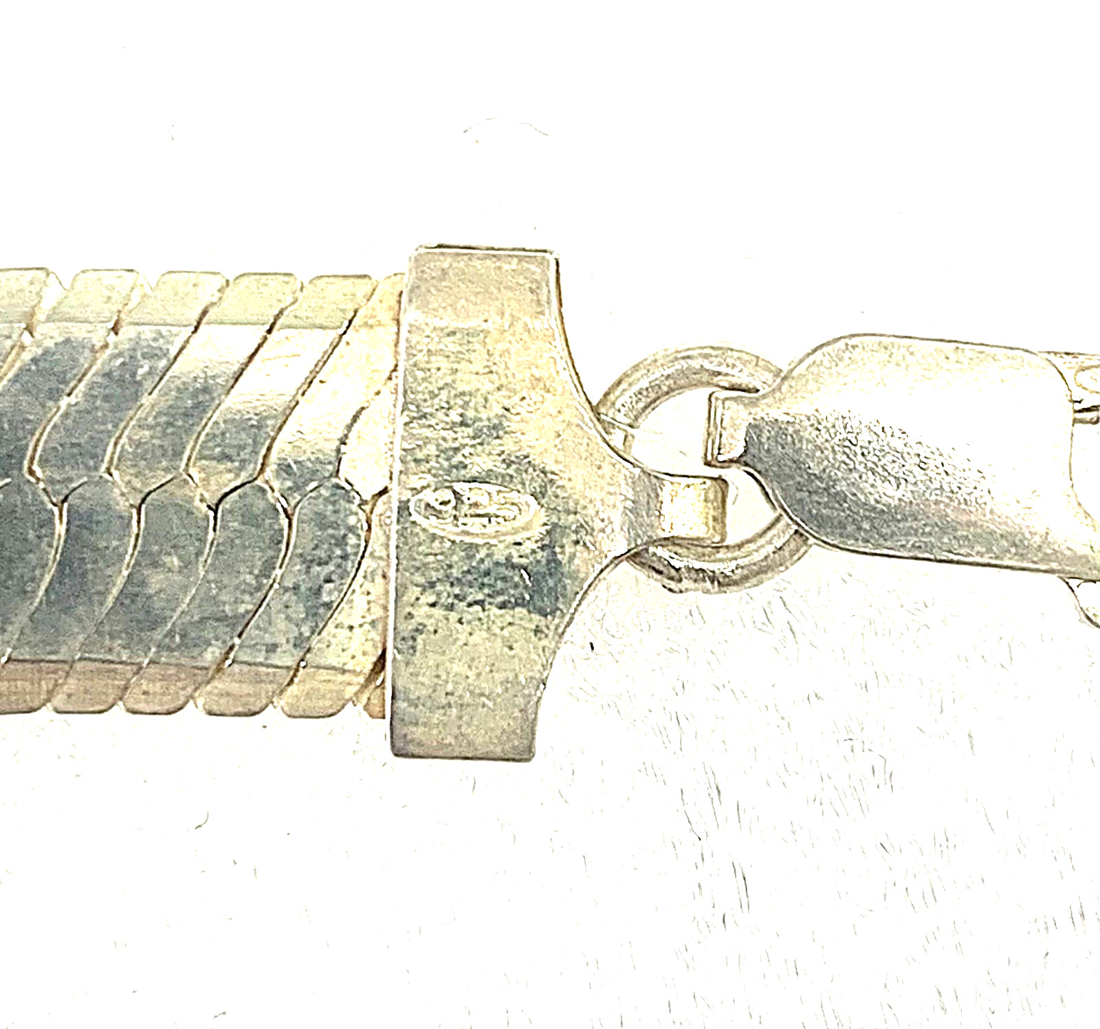 Sterling Serpentine Italy Bracelet – 7 x 1/2″ – Signed .925 Italy – PreOwned