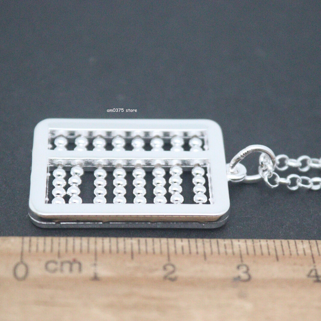 Pure 999 Fine Silver Pendant Lucky Abacus Women Men’s Pendant 1.42inchH Gift
