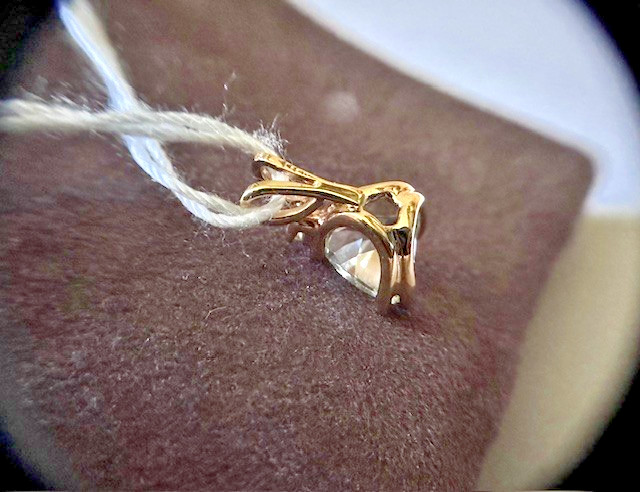 Estate 14K Yellow Gold Trillion Light Blue Topaz Pendant