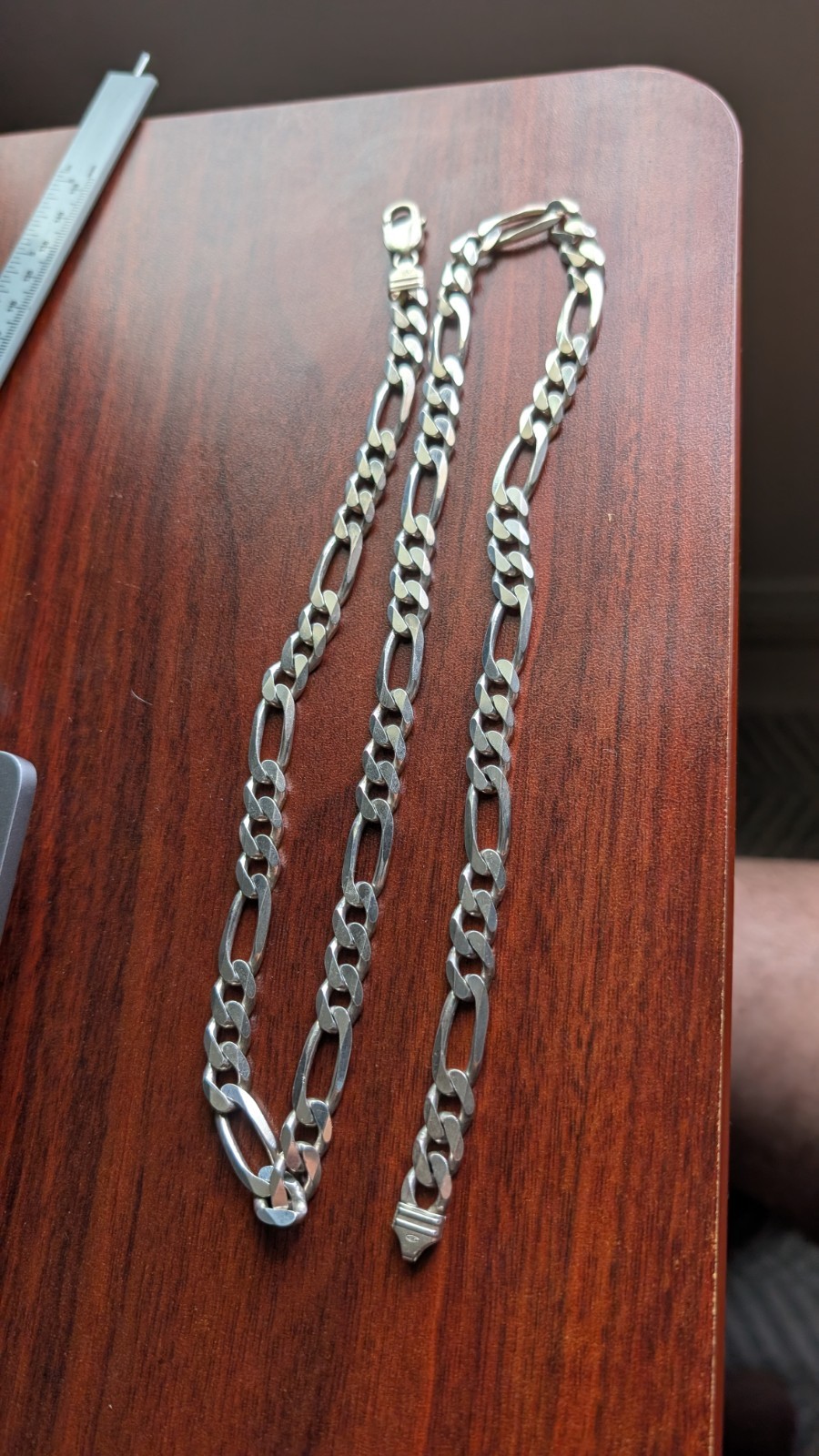 Solid Chain Necklace – 925 Sterling Silver – 28″ – 7mm – 92.5% Pure Silver