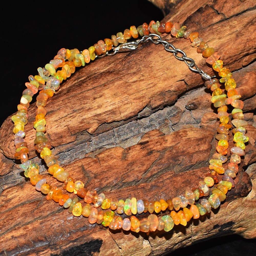 Exclusive Amazing Ethiopian Opal 50.00 Cts Beaded Beautiful Necklace VK 42 E593