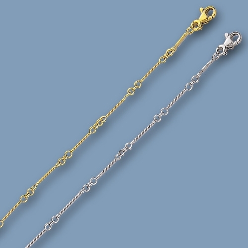 Twisted Bar Link Chain Necklace Real Solid 14K White Gold ALL SIZES