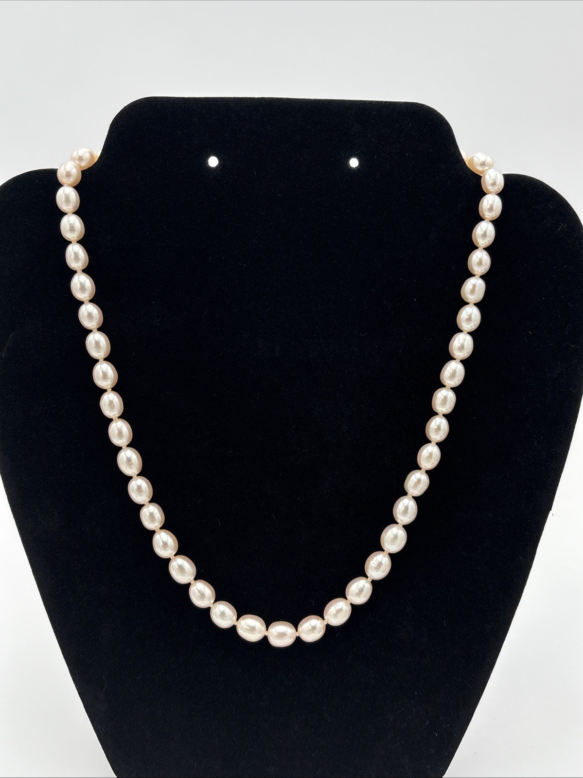 Beautiful 14/20 White Gold Filled Genuine Champagne Pearl Necklace 18”