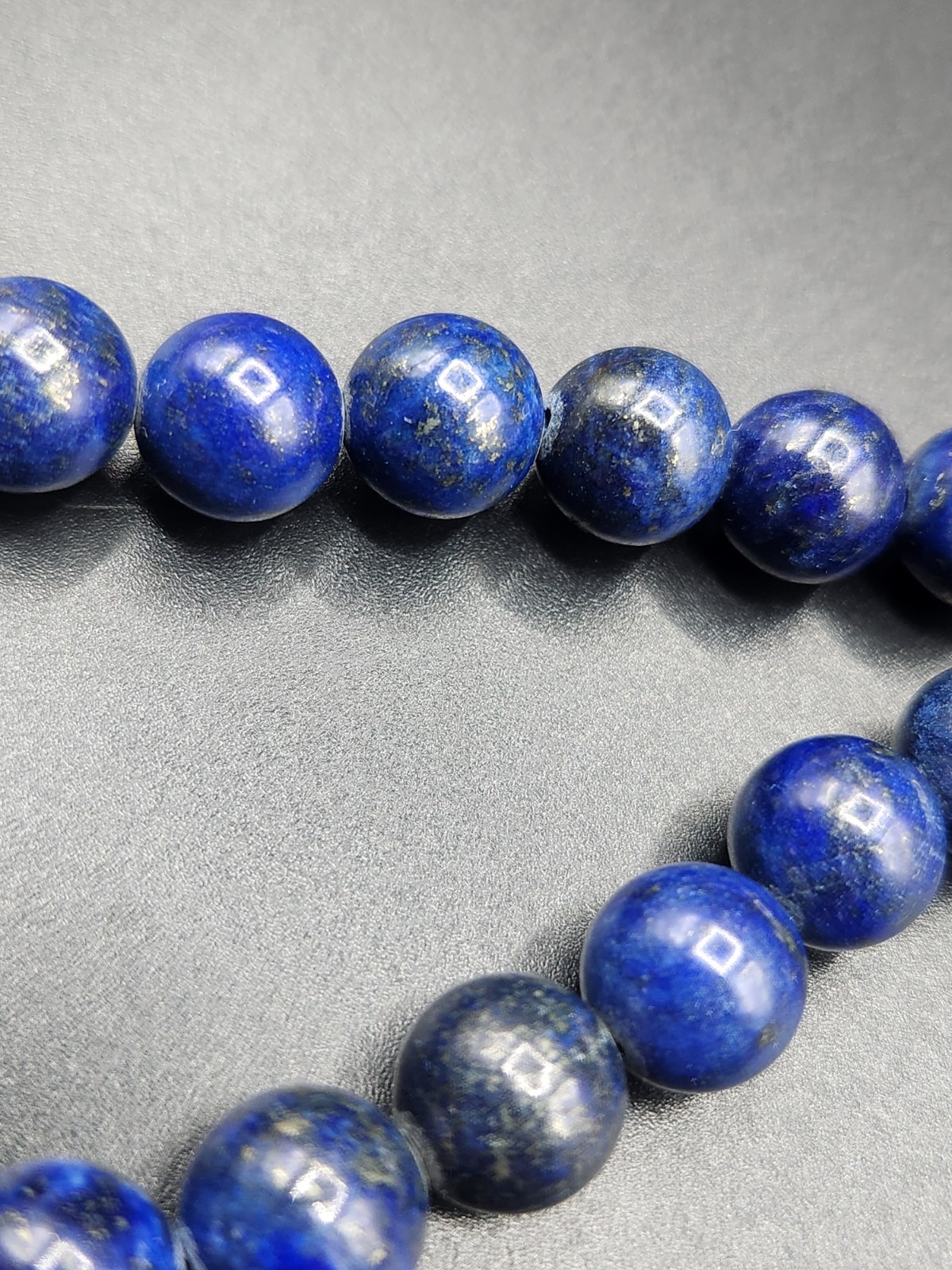 BBJ Blue Lapis Lazuli Round Bead Necklace