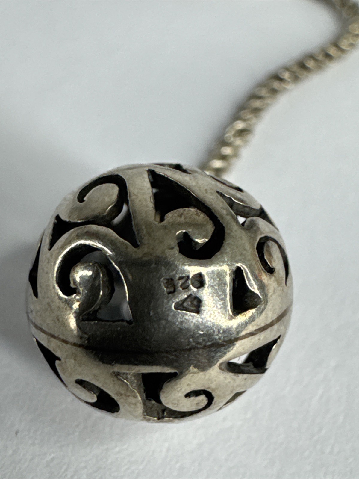 SILPADA N1619 925 Sterling Silver Simple Delight Filigree Ball Toggle Necklace