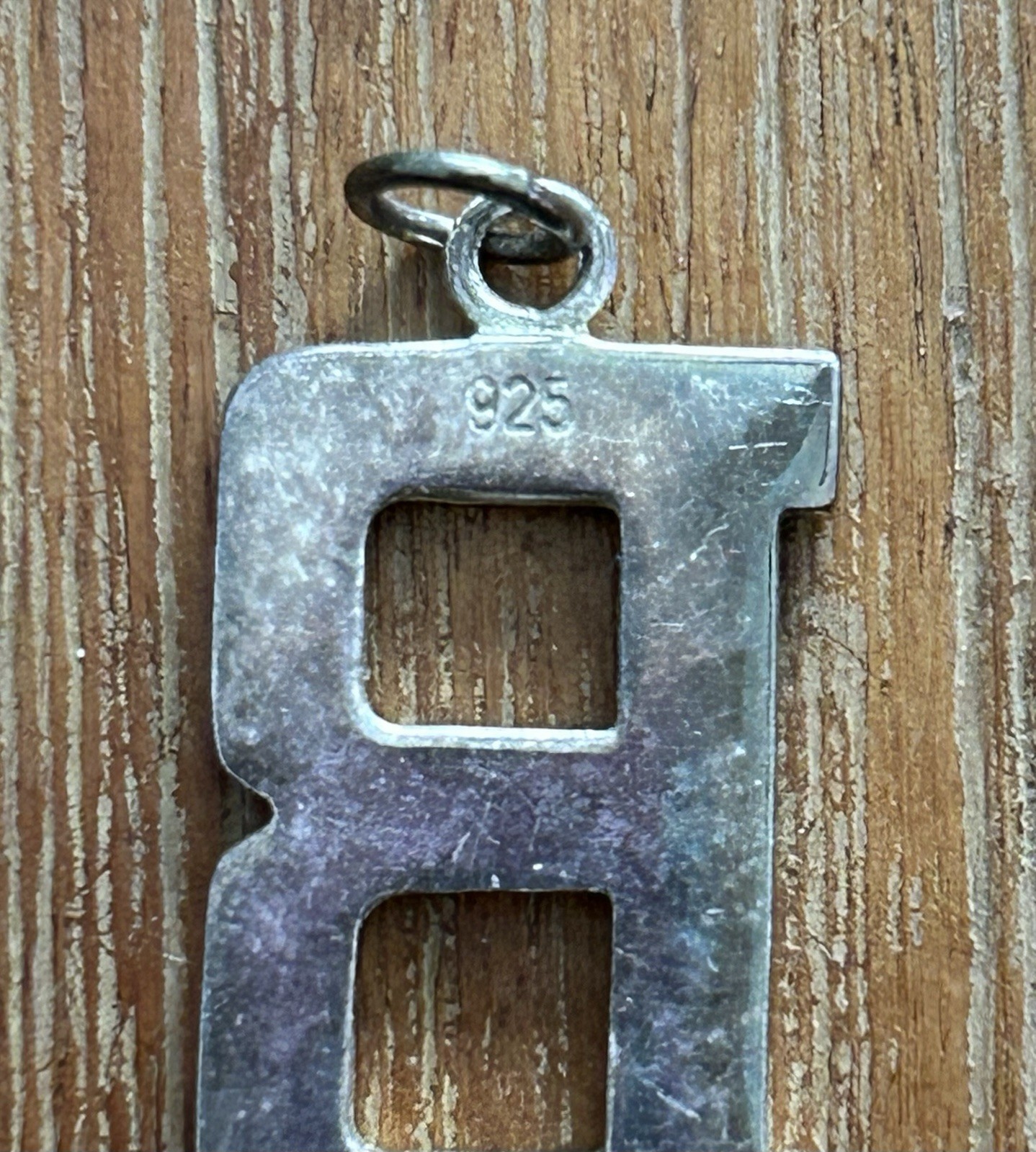 Sterling Silver 1” Block Letter B Initial Charm Pendant 5.35 Grams