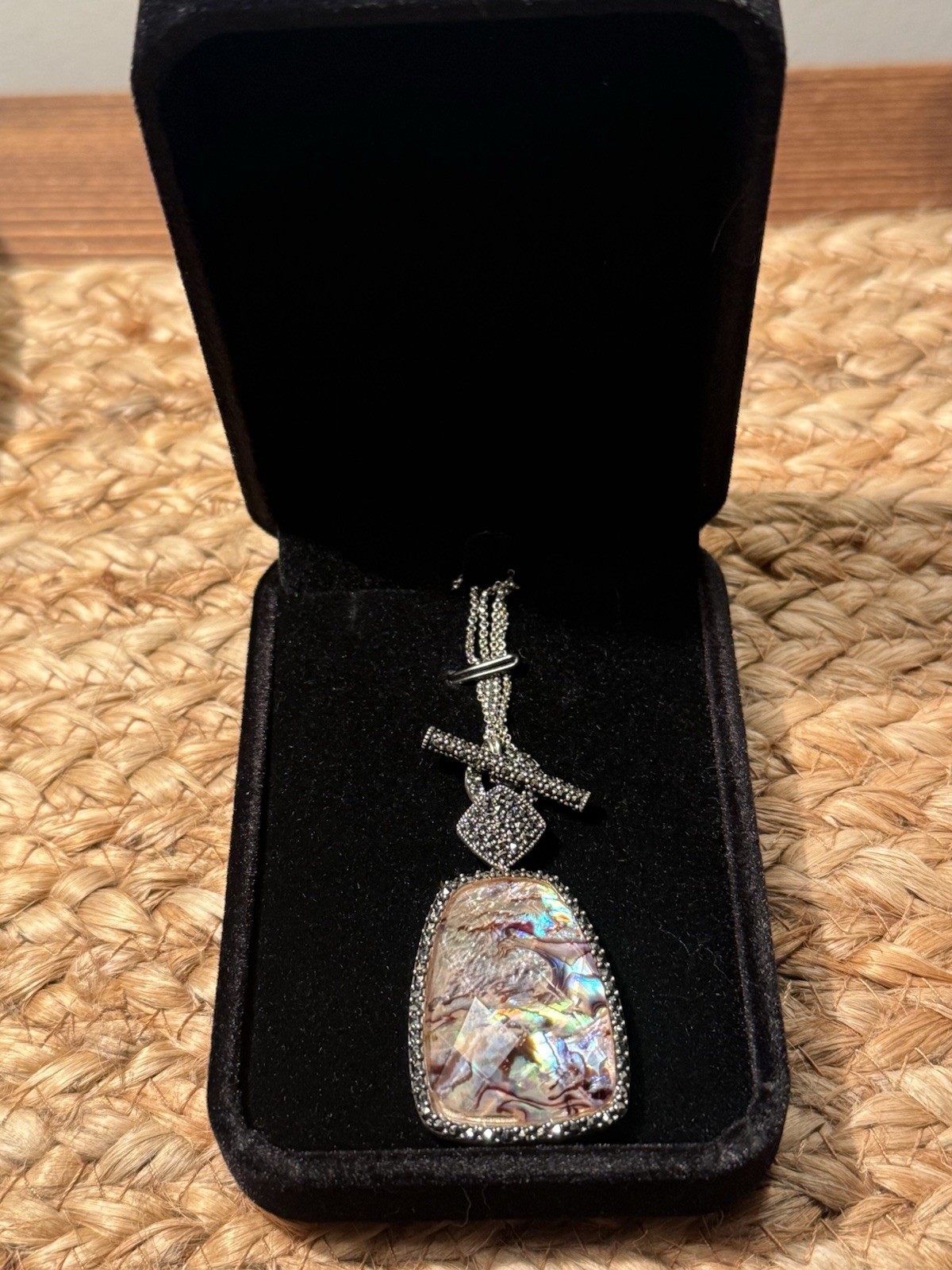 Judith Jack Silver 925 Abalone and Marcasite double strand necklace