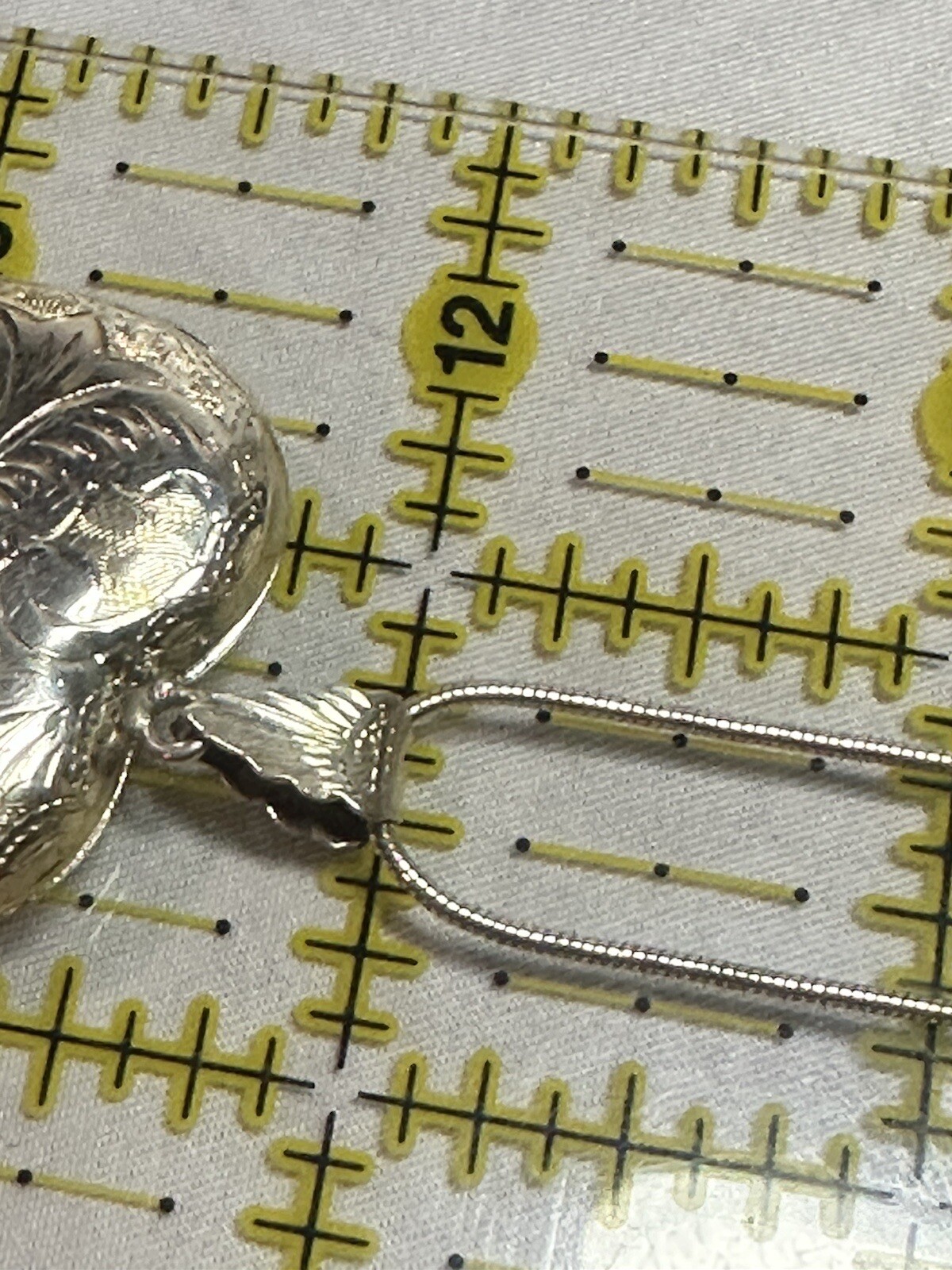 Sterling Silver 24” Snake Chain With Engraved Swirl Pattern Heart Locket 17.44g