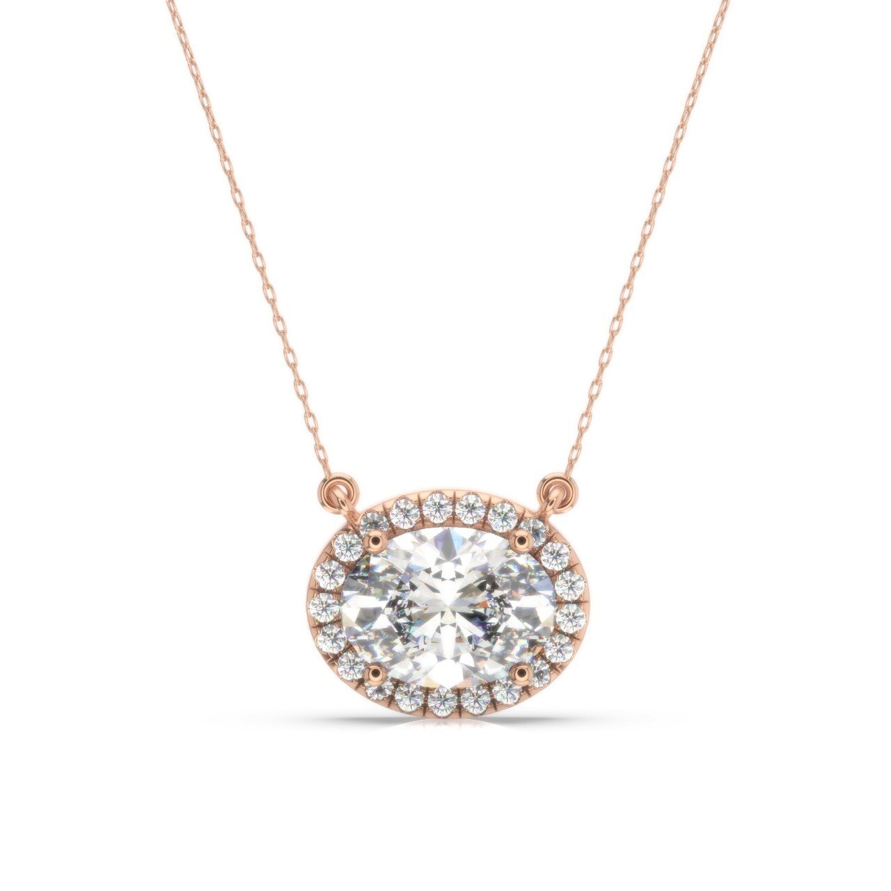 IGI Diamond Pendant VVS2 F Oval 1.65 Ctw Lab Created 14k White Gold Eye Clean