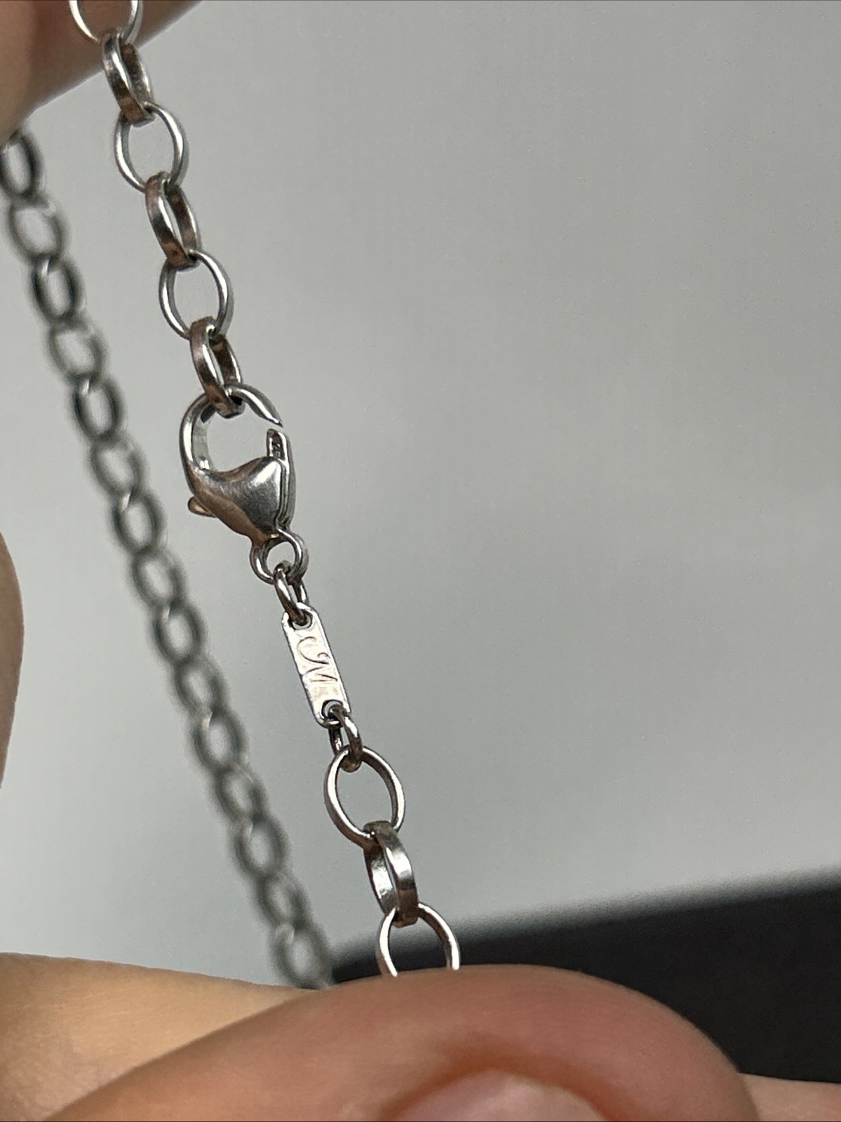 Monica Rich Kosann Sterling Silver Tassle Toggle Charm Sapphire Necklace