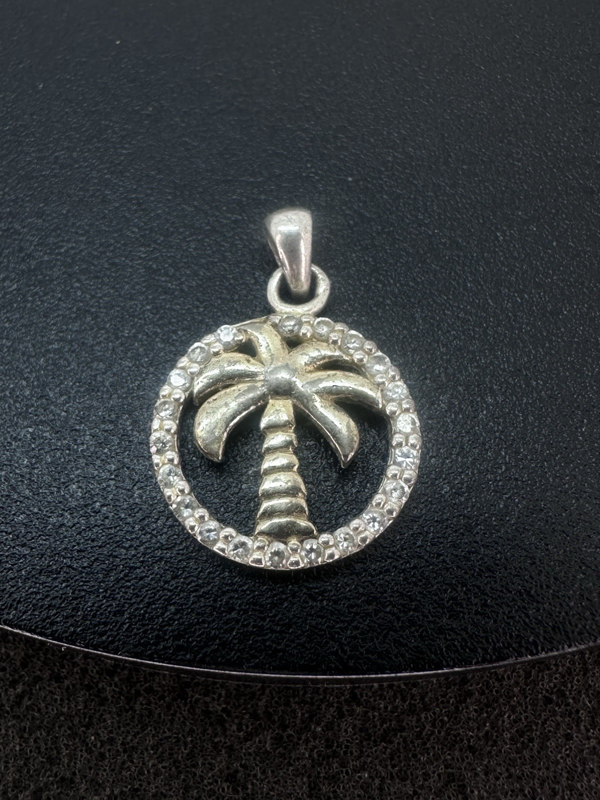Sterling Silver Palm Tree 🌴 Pendant Uncleaned