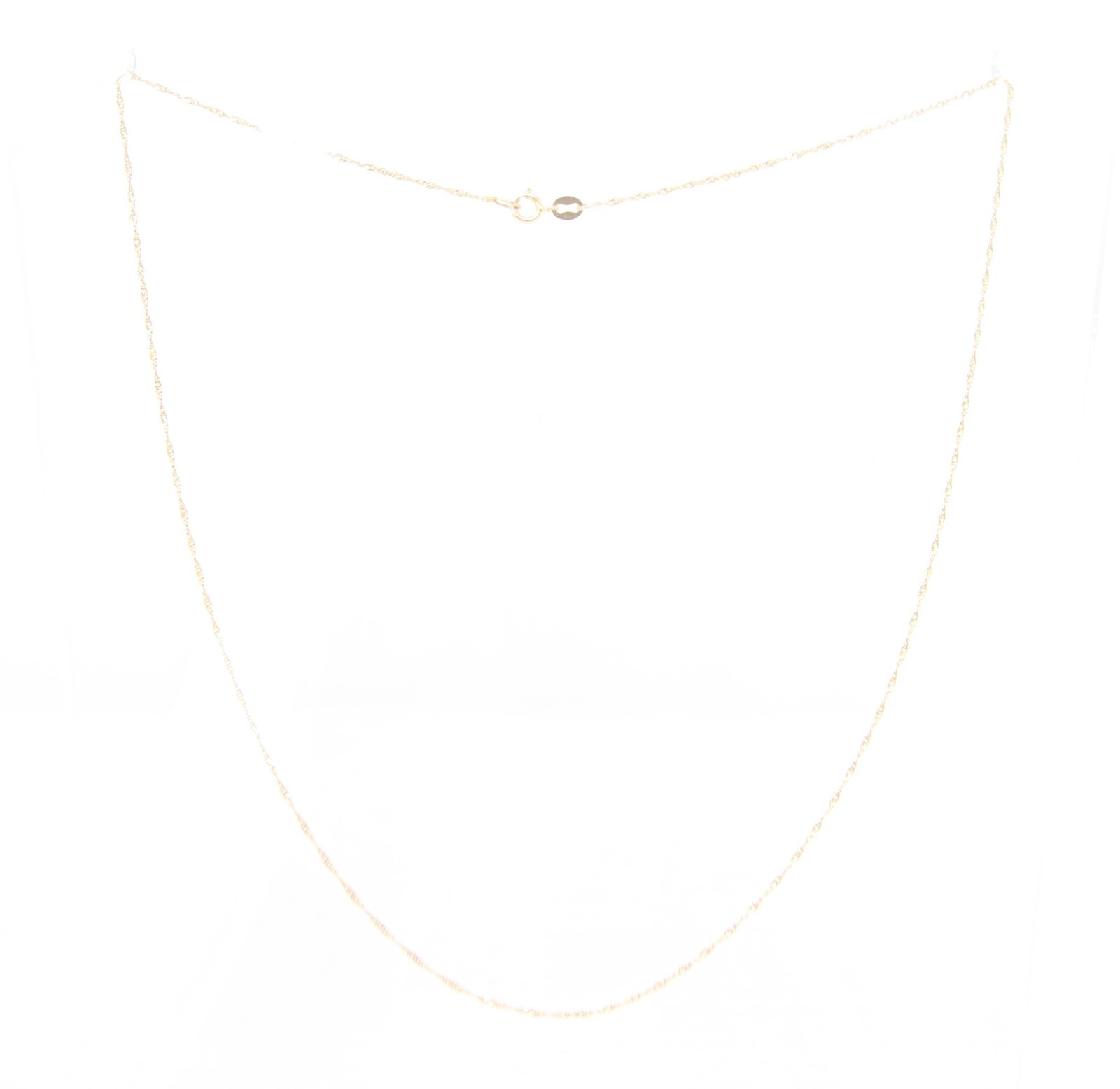 Vintage Italy HM Solid 9ct 9k Gold Fine Singapore Curb Chain Necklace 16 ”
