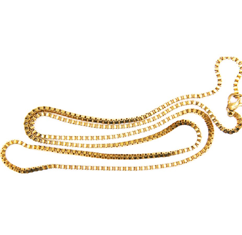 18K Yellow Gold Filled Italian Box Chain Necklace16/18/20/22/24/26/28/30/32 inch