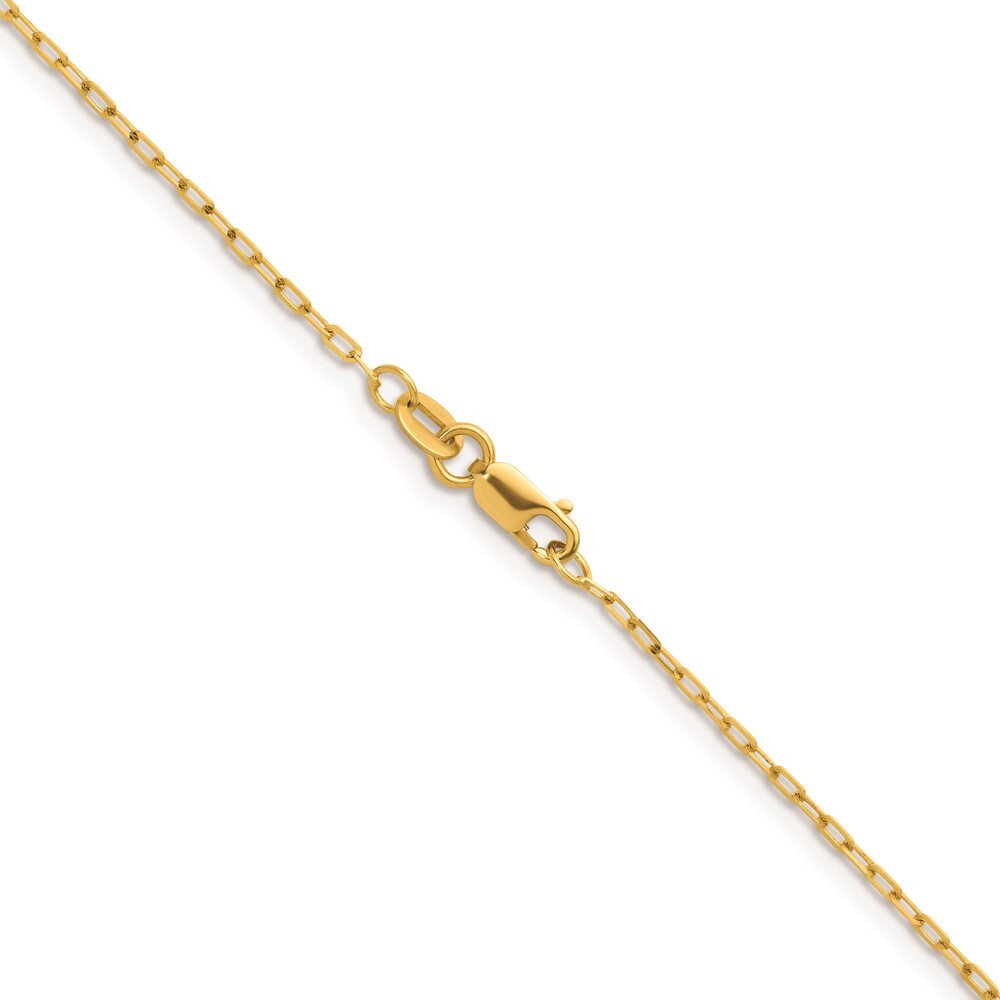 18k Yellow Gold Polished Diamond-cut 1.2mm Solid Oval Link Chain Necklace 20″