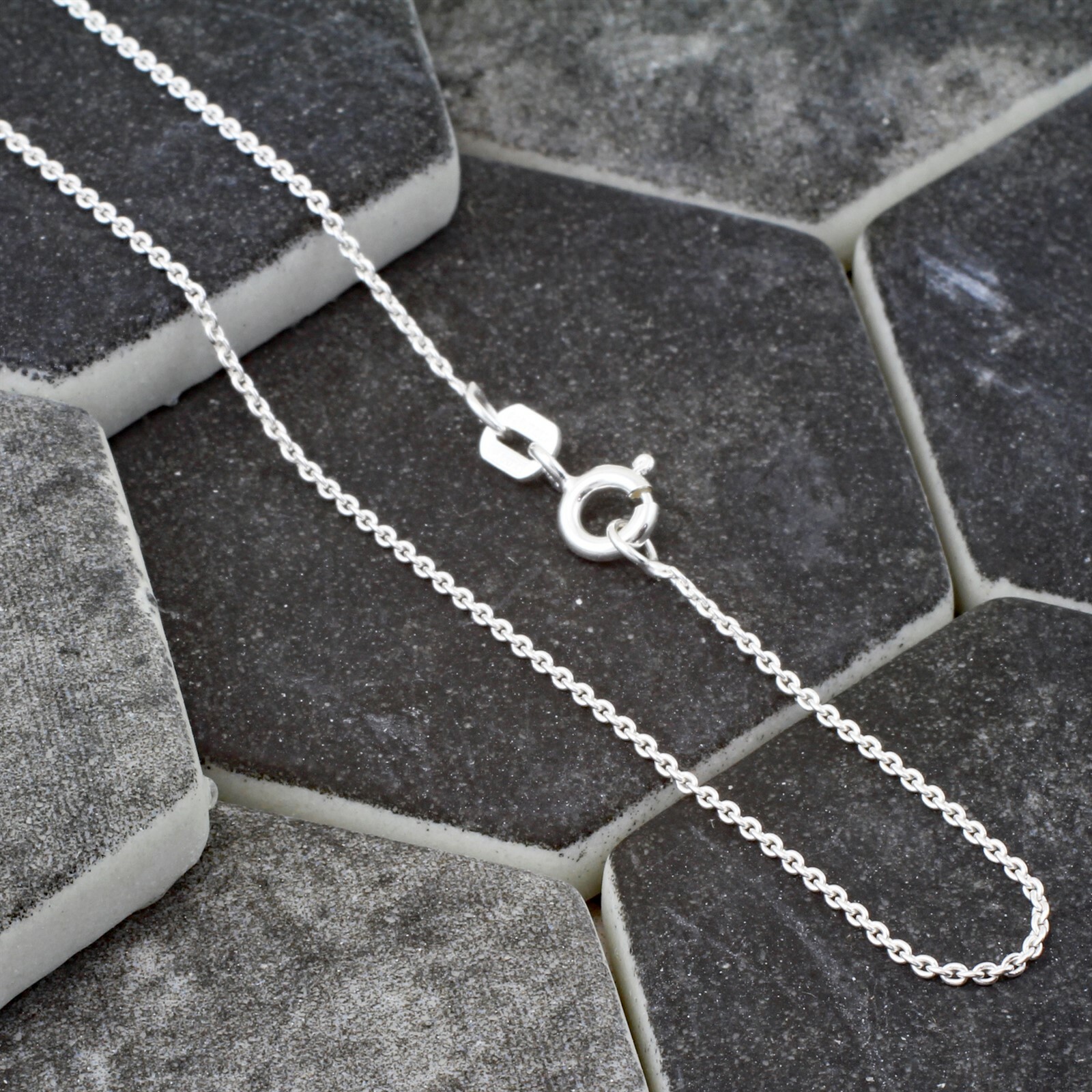925 Sterling Silver Thin Rolo Cable Chain Necklace Rose Gold/Gold Plated Rhodium