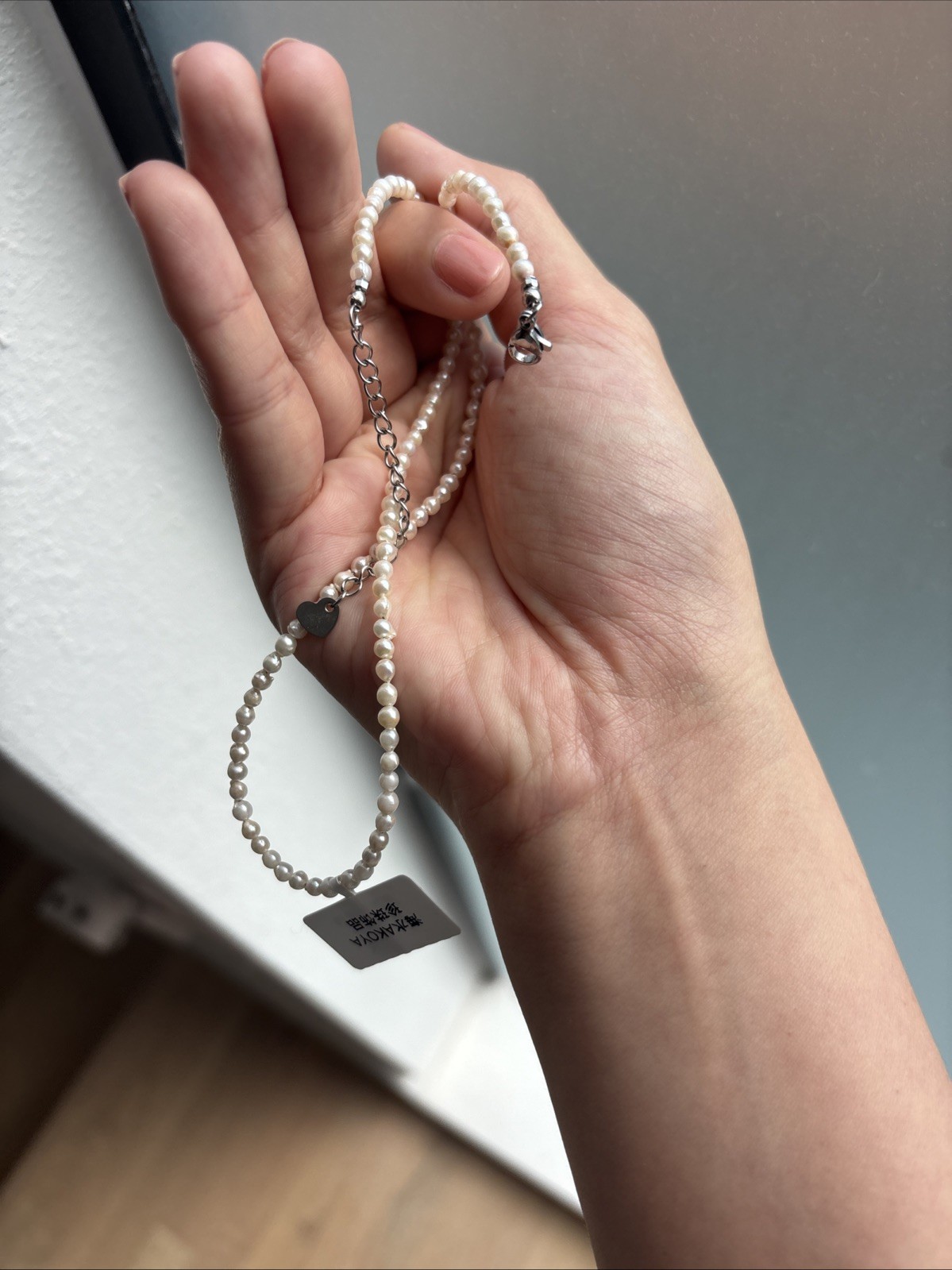 Authentic Akoya Baroque Pearl Necklace Strands, 16-18inch, Steel