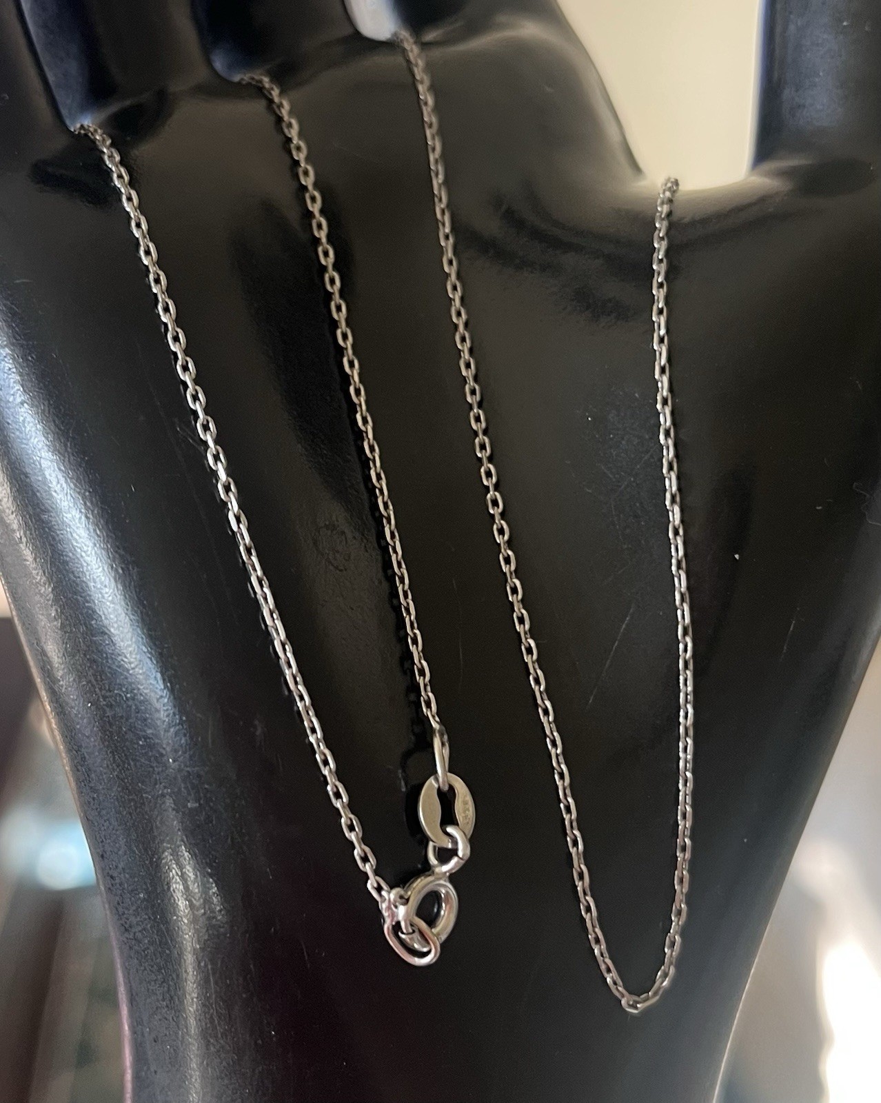 1.52g Signed CAA Italy STERLING SILVER 925 1.1mm Cable Chain Necklace 18” Lot B