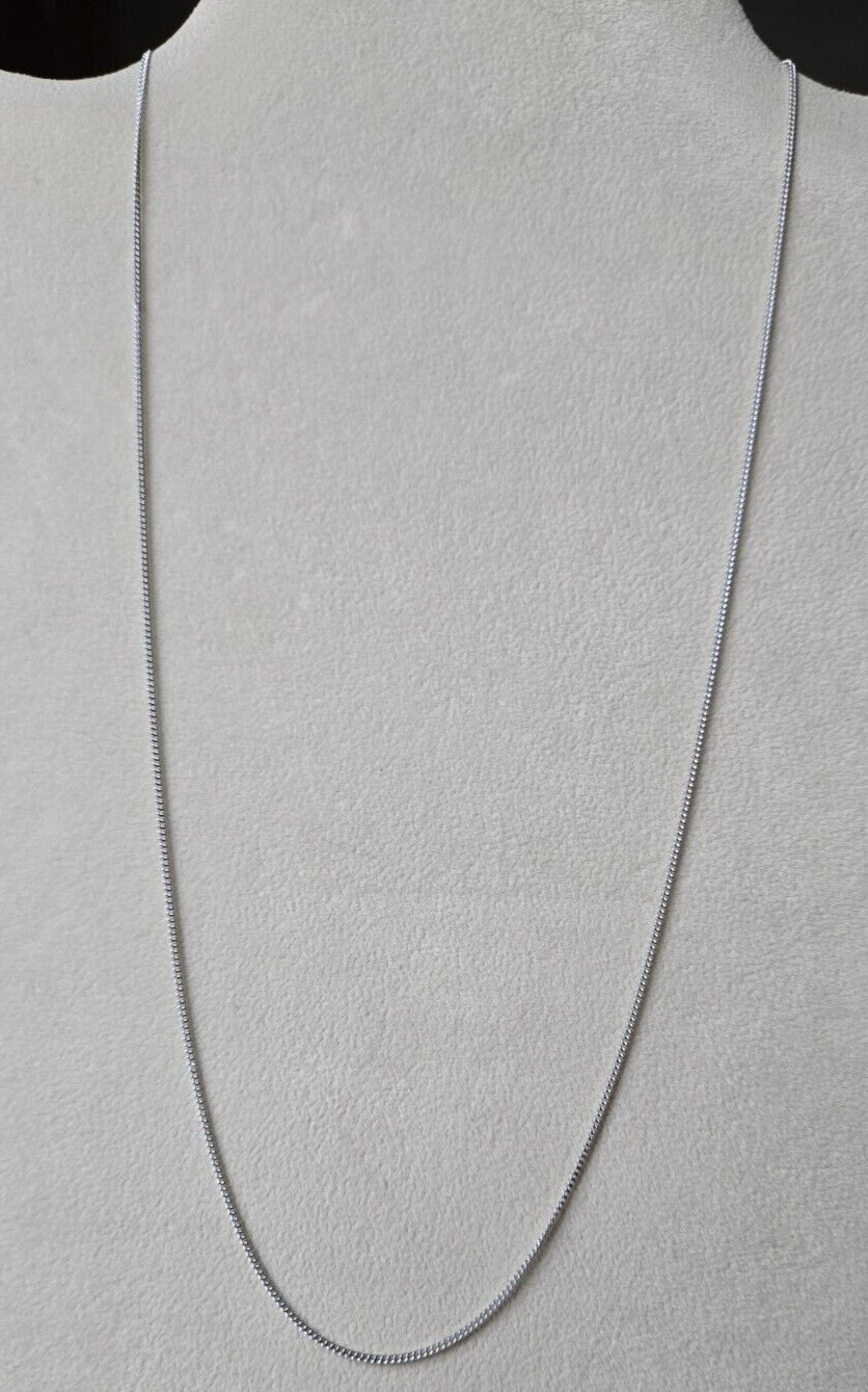 925 Sterling Silver Micro Curb Link Chain, 1.1mm Wide 20″, 1.8 Gr. Lobster Clasp