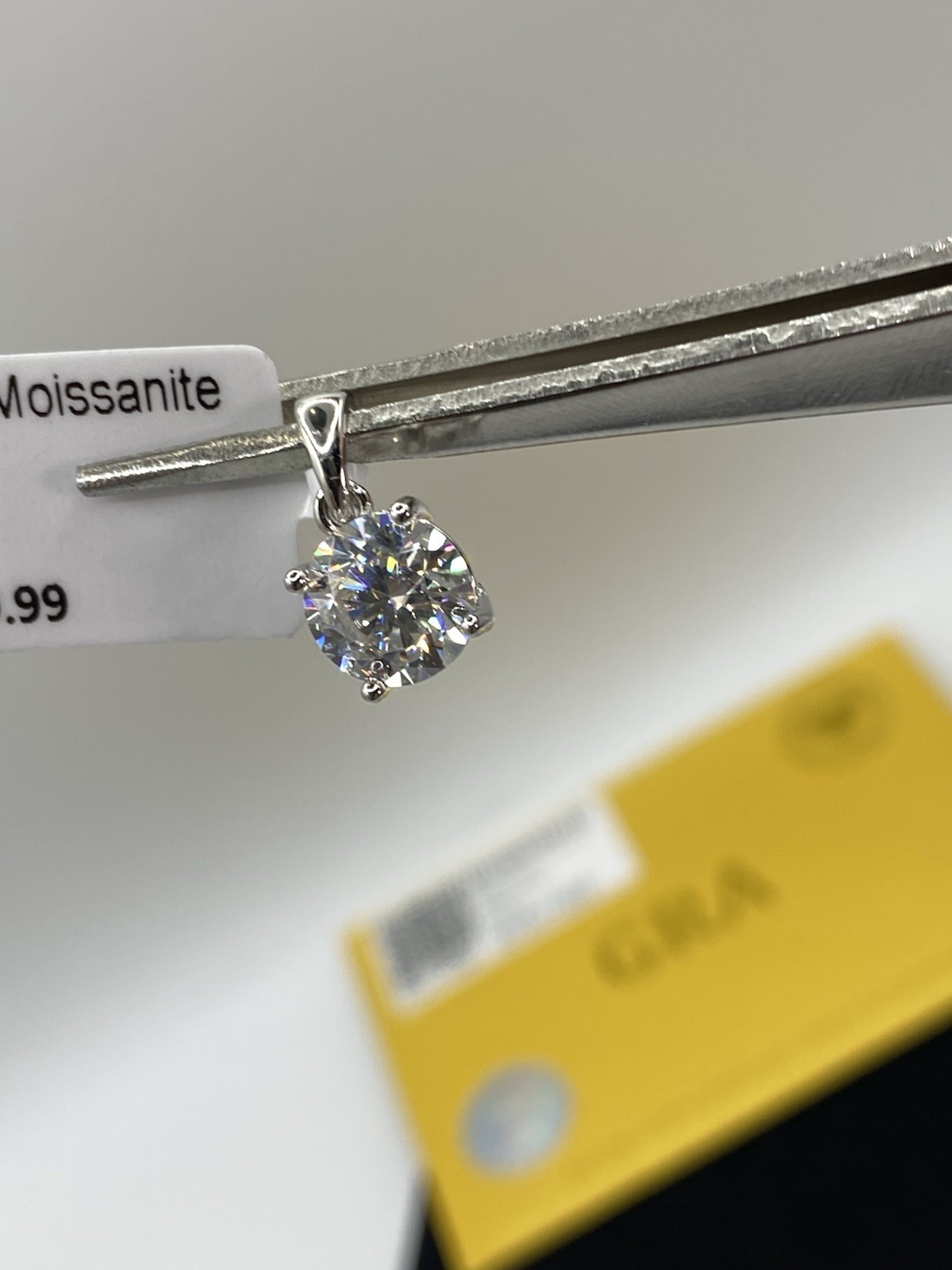 Round Moissanite 2.00CTW Solitaire Pendant – 925 Sterling Silver