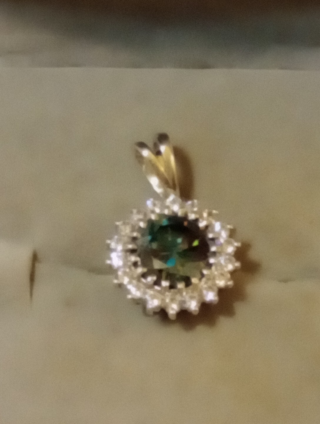 NATURAL GREEN BLUE DIAMOND 3.00CT 925 SILVER WHITE GOLD OVER PENDANT DIAMOND ACC