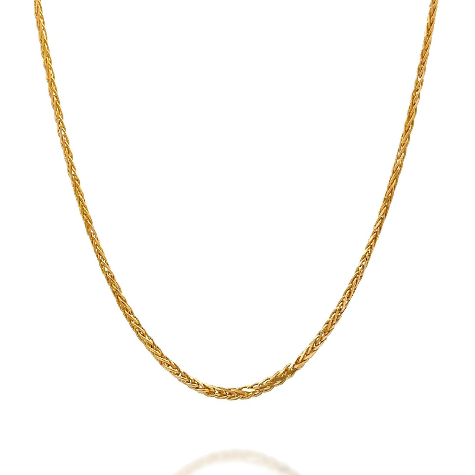 14k Gold 1mm Chain Franco Necklace 16″ – For Unisex Adults – Gift