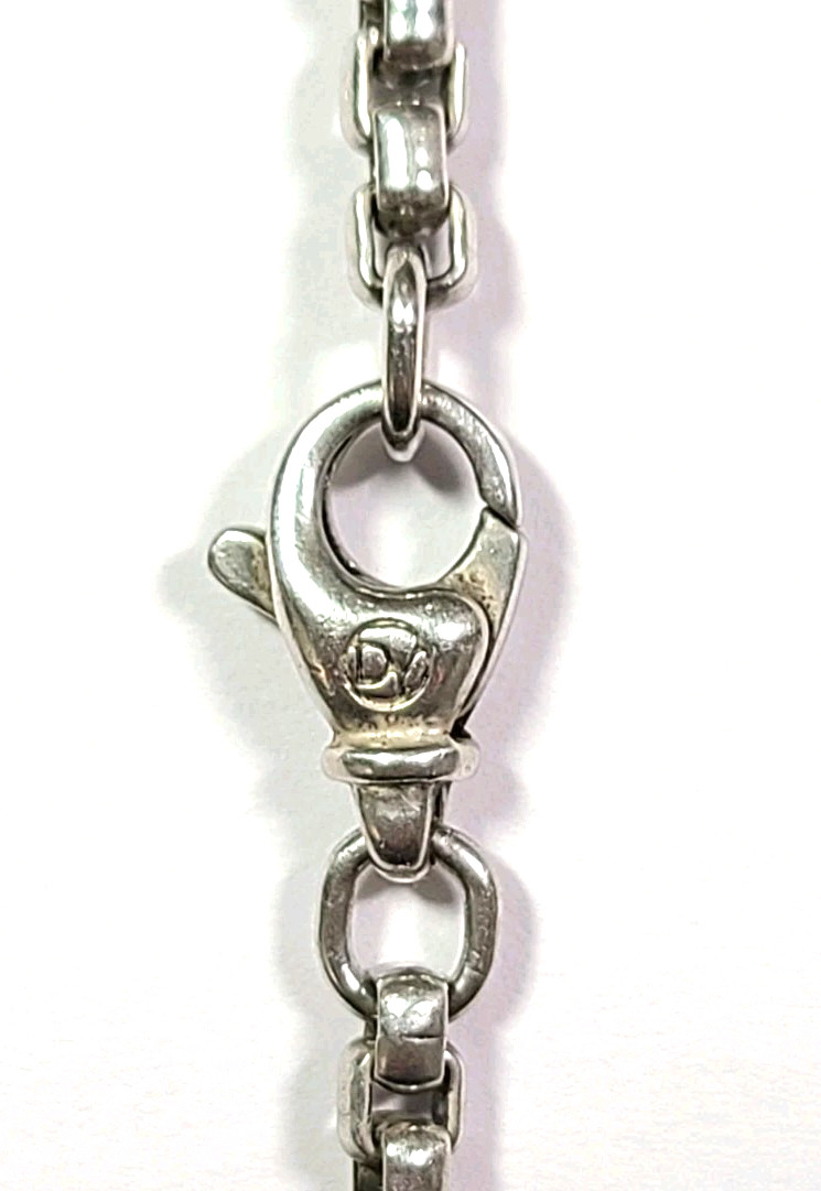 David Yurman Sterling Silver Round Box Link Chain Necklace 3mm 26 Inches