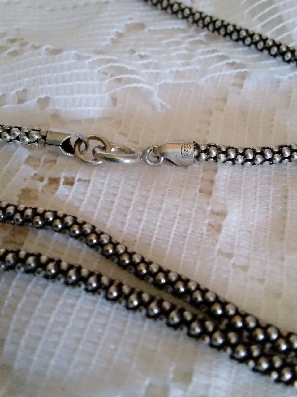 925 Sterling Silver Popcorn Textured 22.5″ Chain Necklace