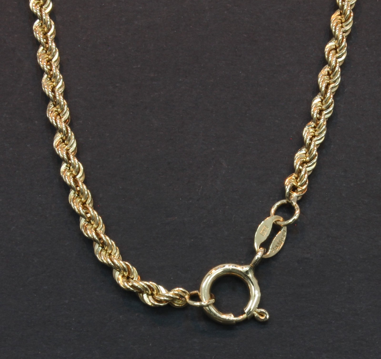 9 Carat Yellow Gold Solid Rope Necklet 18″ 9.7gm (80.25.656)