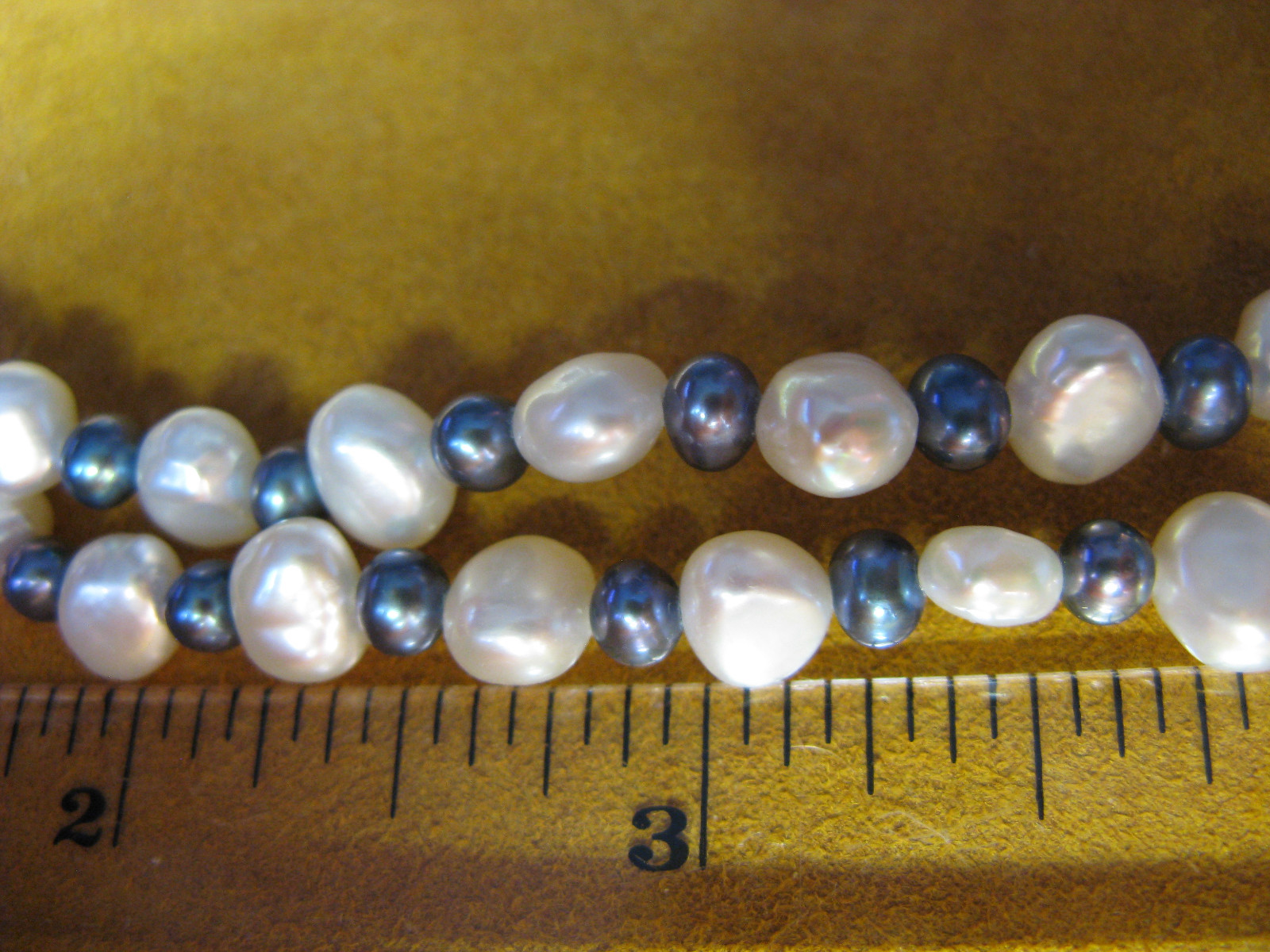 PEARL NECKLACE STRAND STRING BLACK WHITE BLUE 50″ TOP HONORA Gift Designer
