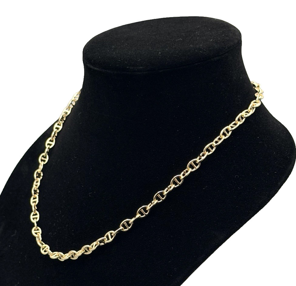 18K Gold Filled 20″ Alternating Mariner Link Chain 5.8mm New