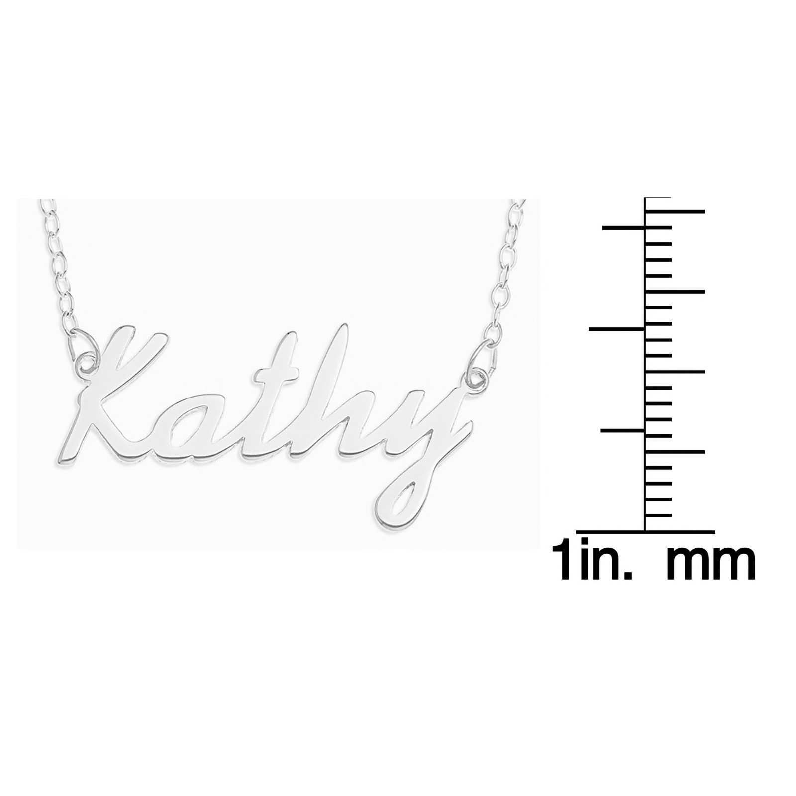 Kathy Name Plate Necklace Pendent Sterling Silver female Personalized Custom