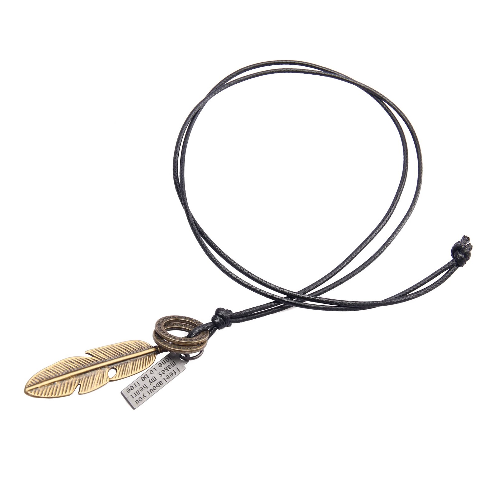 Leather Necklace for Women Boho Feather Choker Necklaces Mens Leather Necklace B