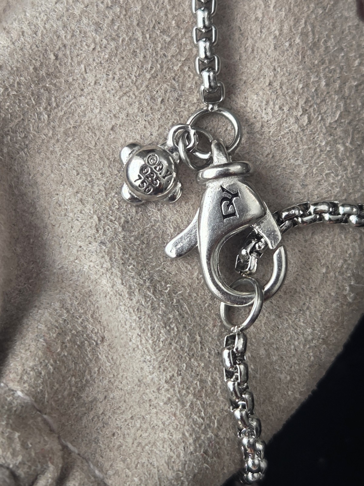 David Yurman Sterling 925 Silver Crossover Bar Necklace 22″ with 18K Gold