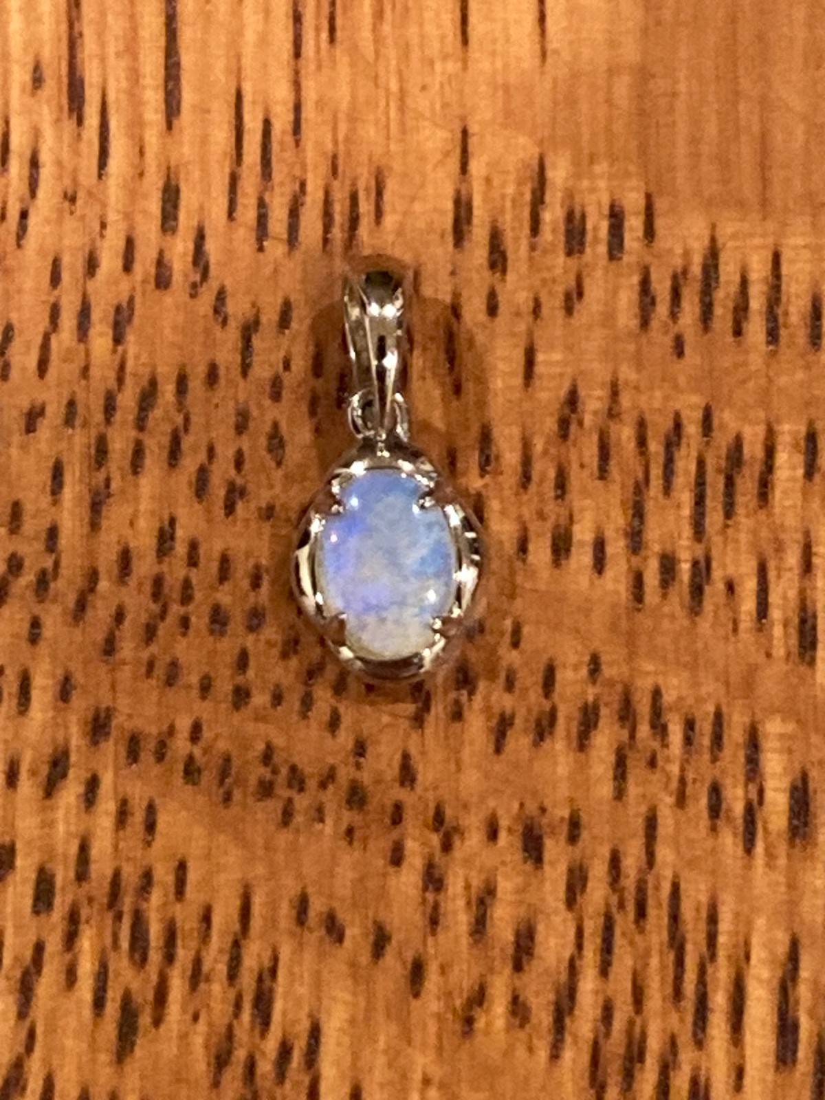 Australian Opal Sterling Silver Pendant – Classic Oval – Simple Elegance