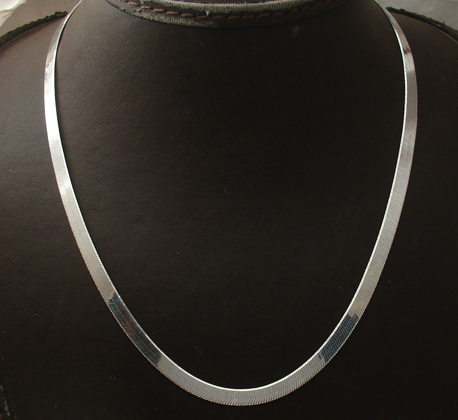 16″ Reversible Greek Key Herringbone Chain Necklace Solid 925 Sterling Silver