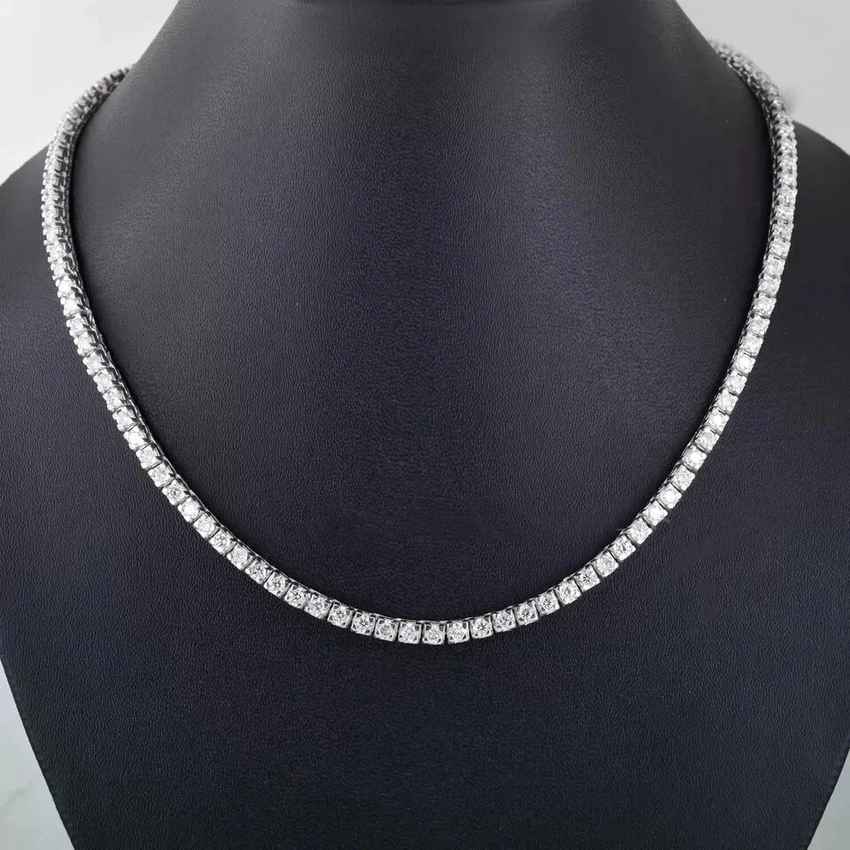 White Lab Created Diamond Tennis Necklace 22″ In VVS1 Certified ! Valentine Gift