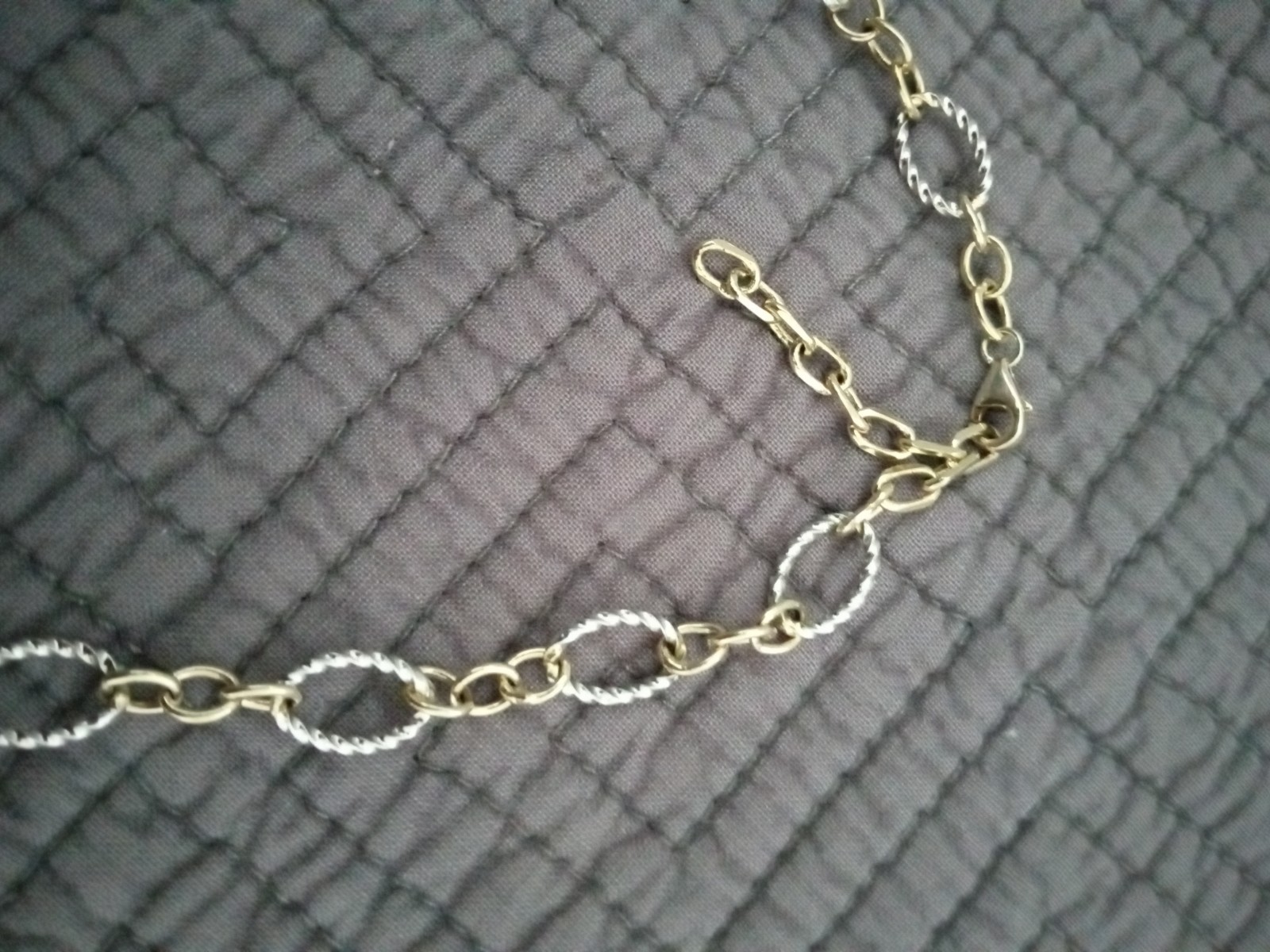 gold and silver Link Necklace Marked 681 And 925 22″