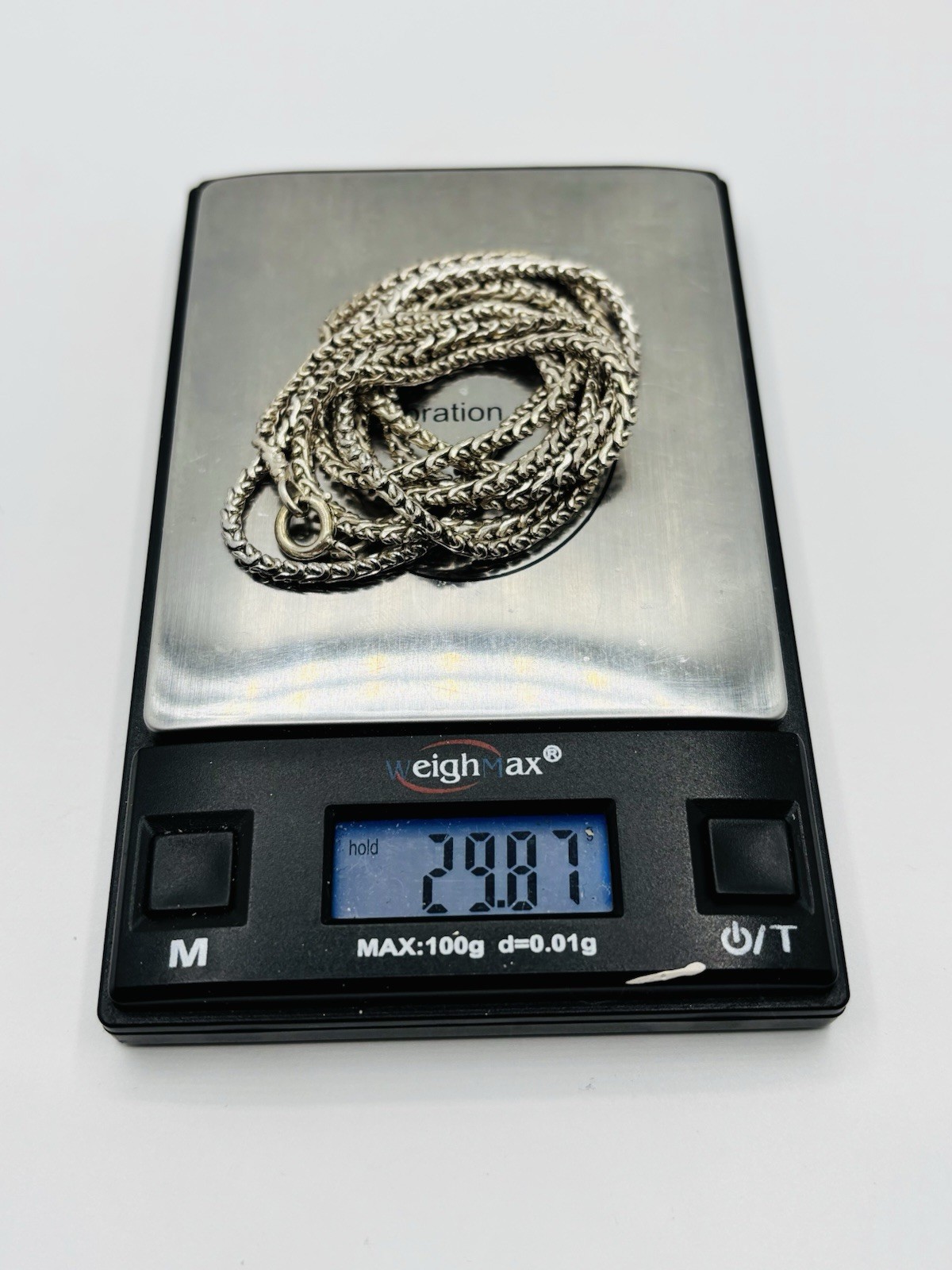 Vintage 835 German Silver 2.2mm Byzantine Wheat Chain Link Necklace 37”