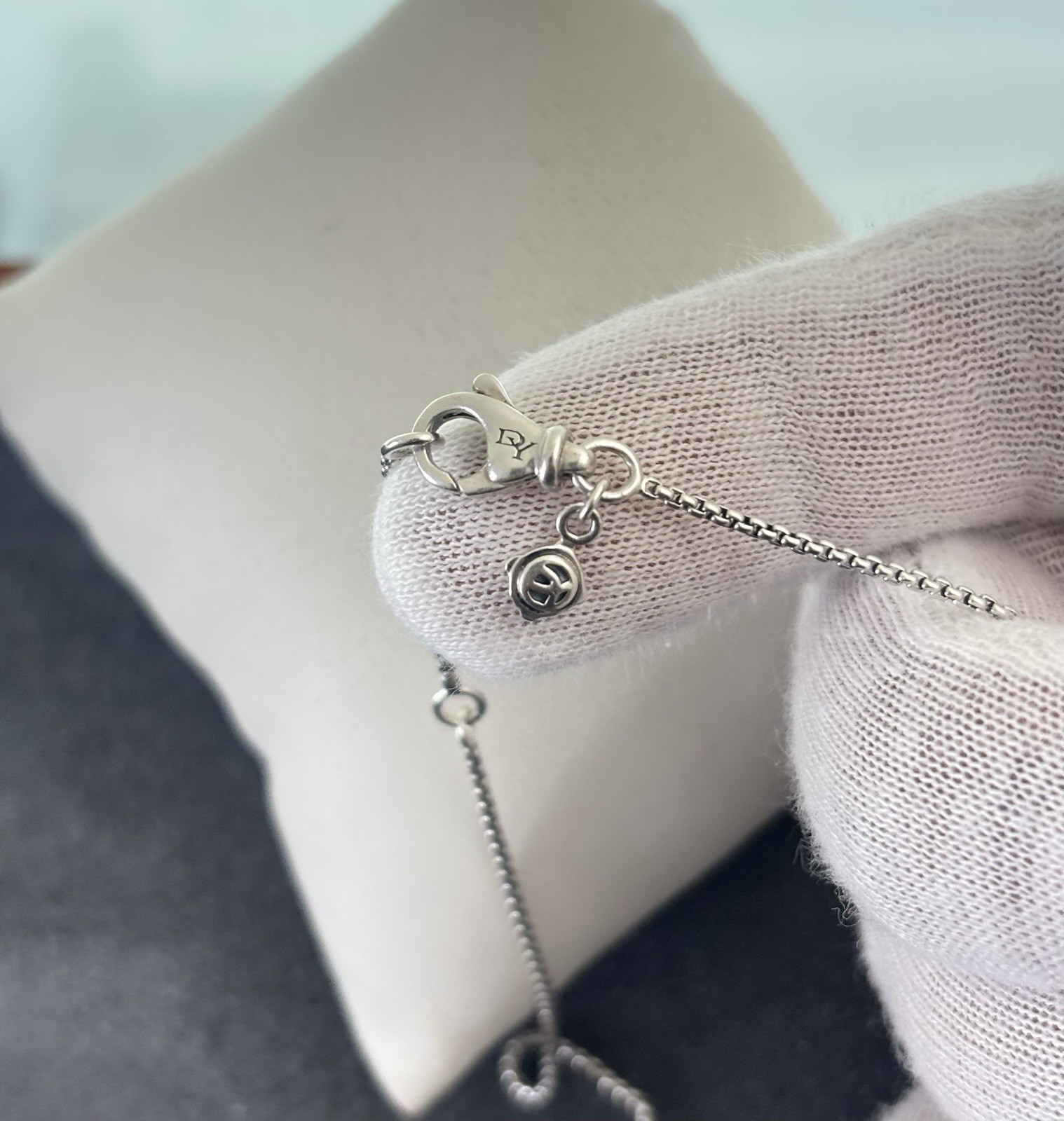 David Yurman Cable Wrap Pendant Necklace with Amethyst 16-17″
