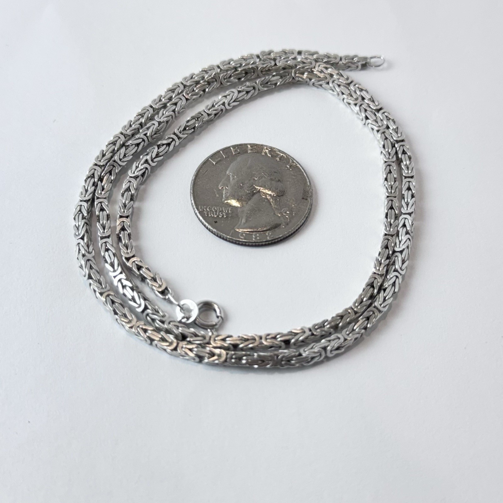 Byzantine 21 “ Chain-Necklace Sterling Silver 925 Made In Italy 18.8 Grams 2.5mm