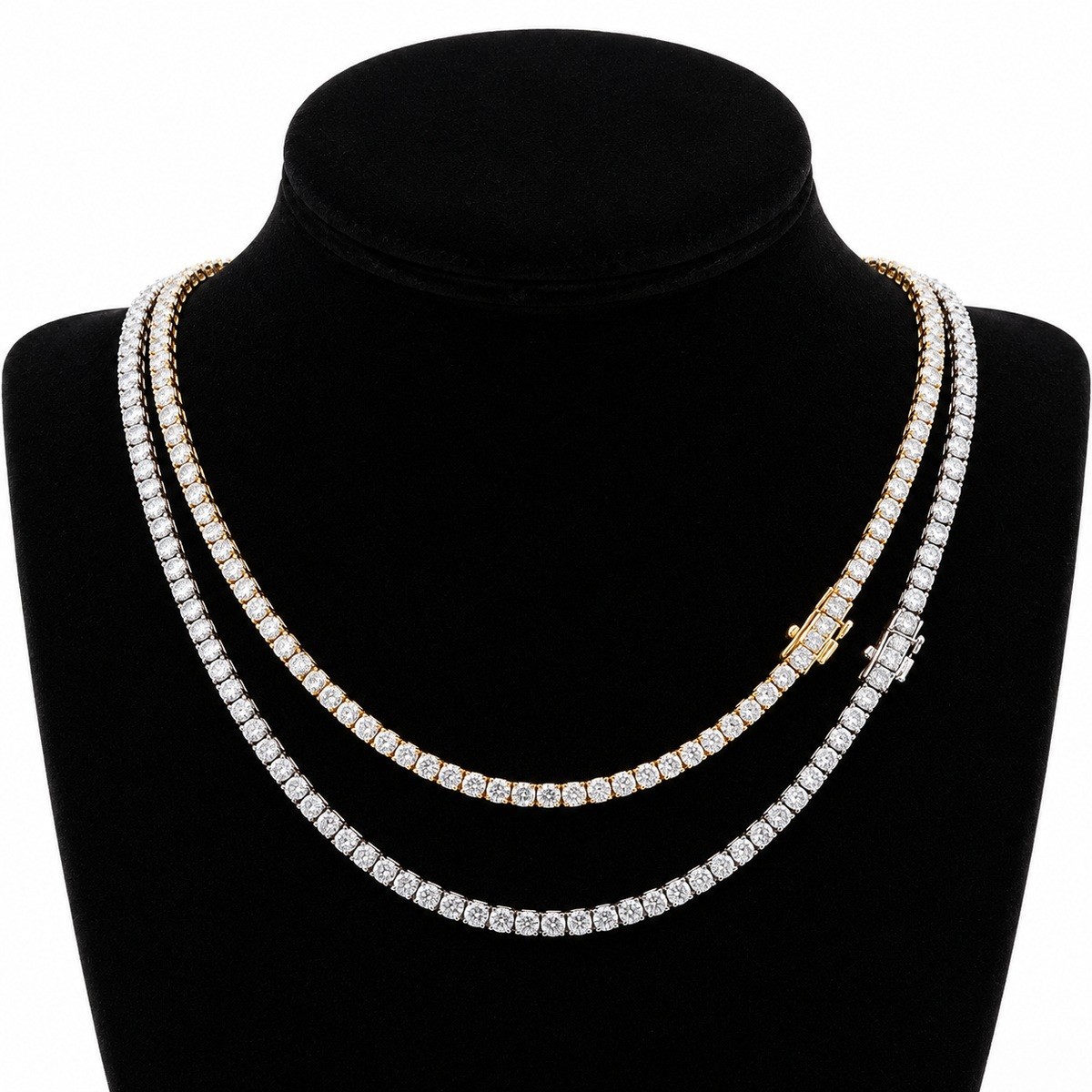 20.00 Ct Lab Grown Diamond Tennis Necklace 14k White Gold 24 Gm E F VVS 17 Inch