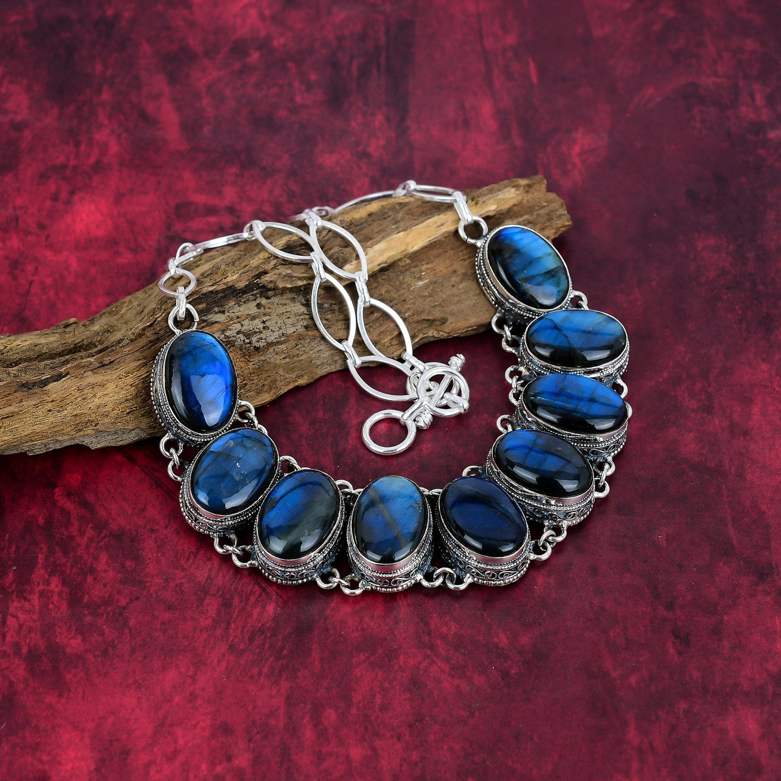 Labradorite Gemstone Handmade 925 Solid Silver Necklace Jewelry Gifts For Love