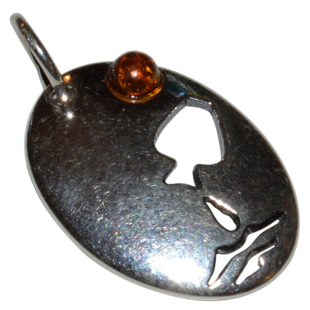1.65g Horoscope – Aquarius Authentic Baltic Amber 925 Silver Pendant N-A745
