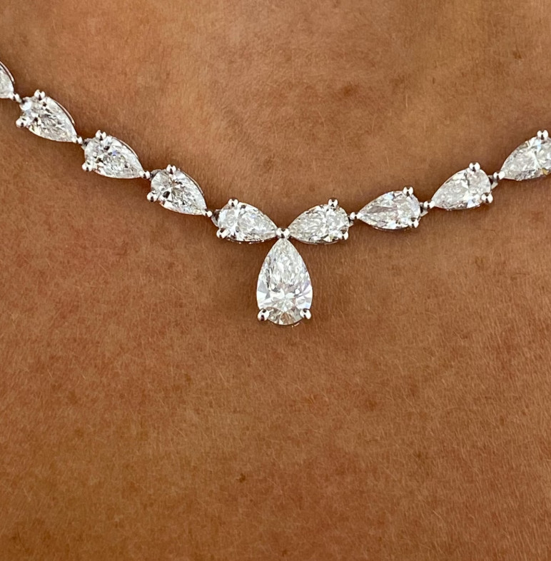 Certified Treated Gorgeous White Diamonds Tennis Necklace,925 Silver- Great Look