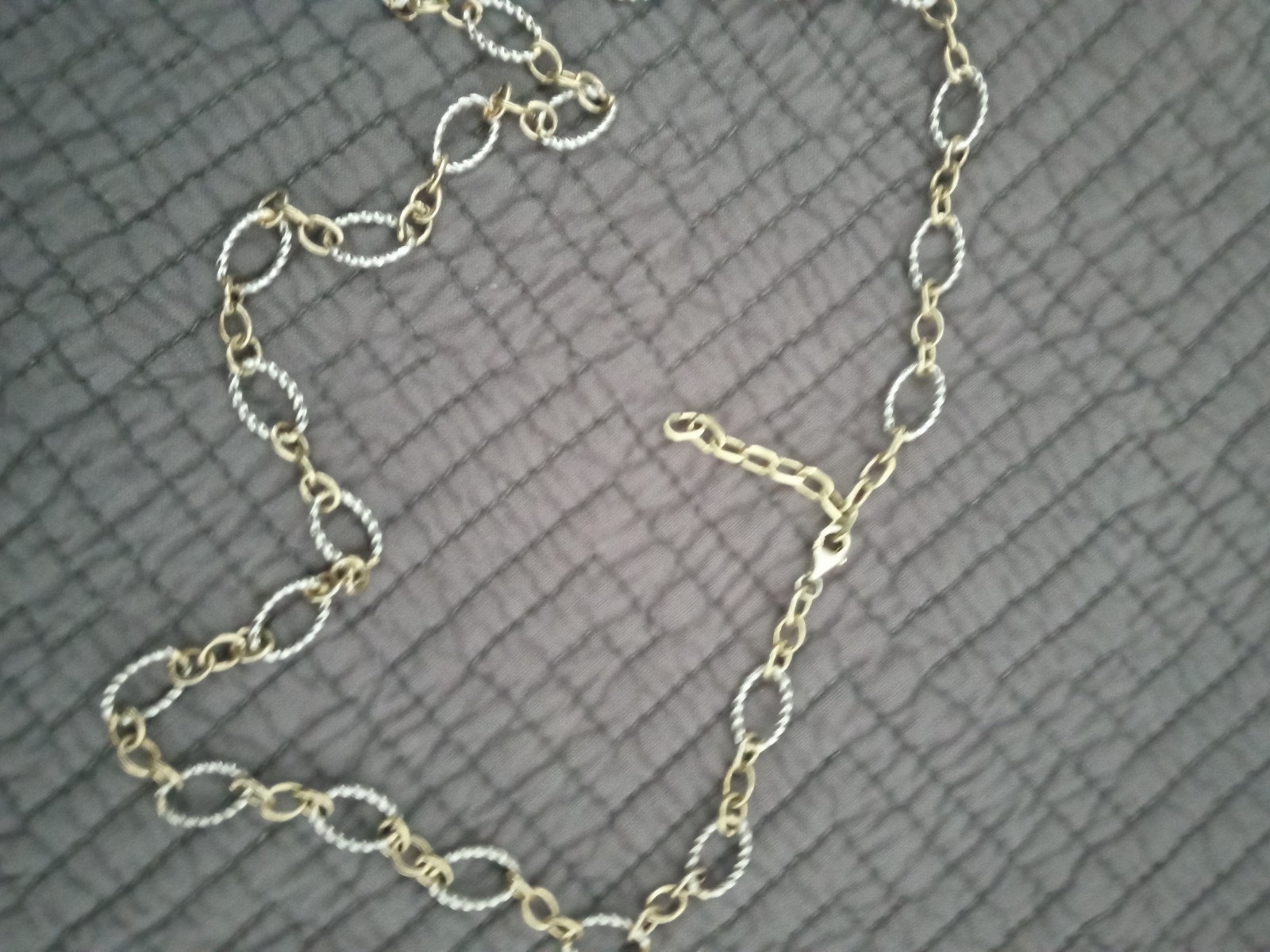 gold and silver Link Necklace Marked 681 And 925 22″