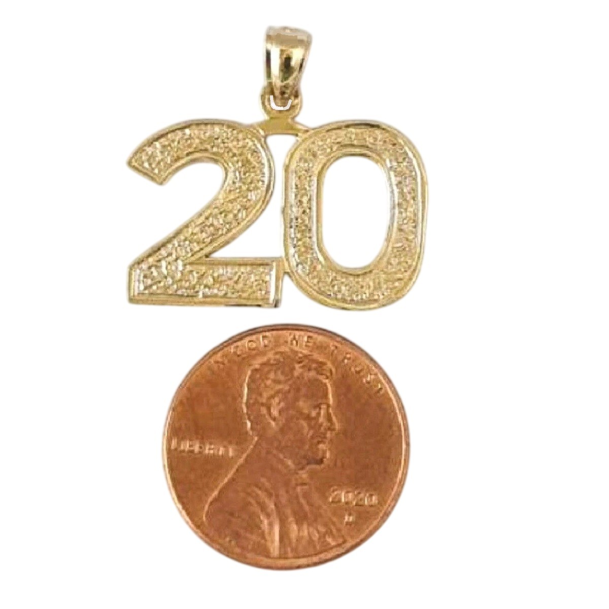 0 to 52 Any One 14K Yellow Gold Number Pendant / Charm, Made in USA