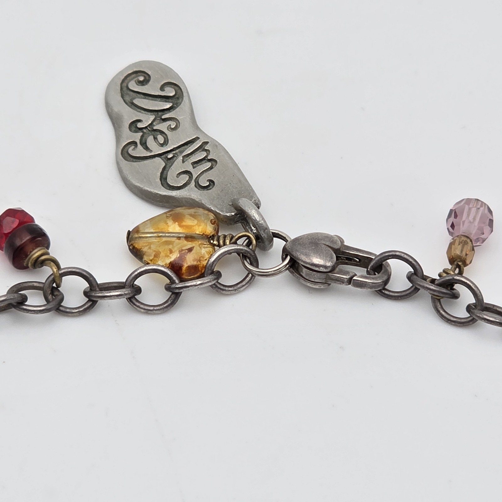 Multi-Color Gemstone Necklace Garnet Amethyst Citrine Pearl 925 Sterling Silver