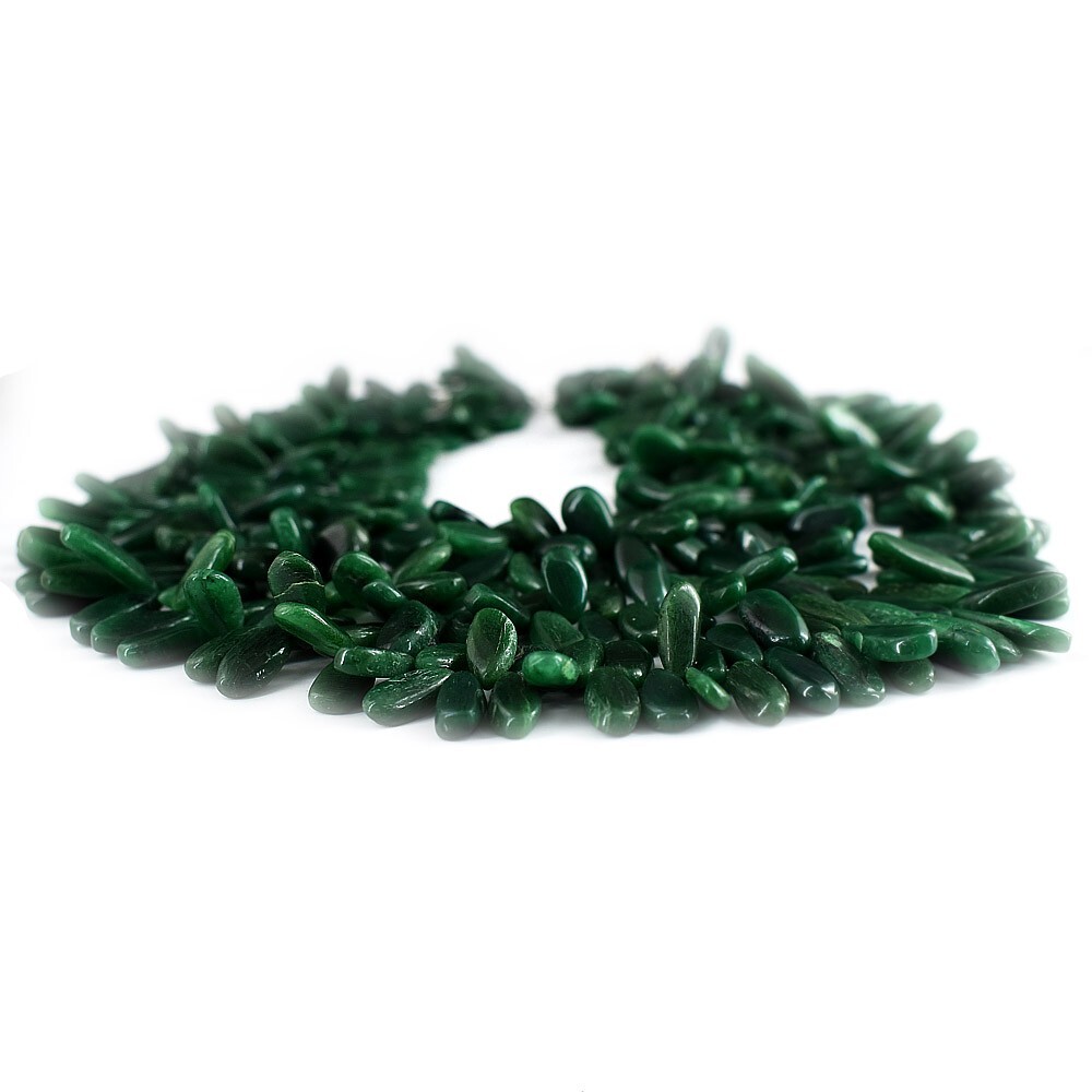 901.50 CTS EARTH MINED ENHANCED EMERALD 3 STRAND ROUND CUT BEADS NECKLACE (DG)
