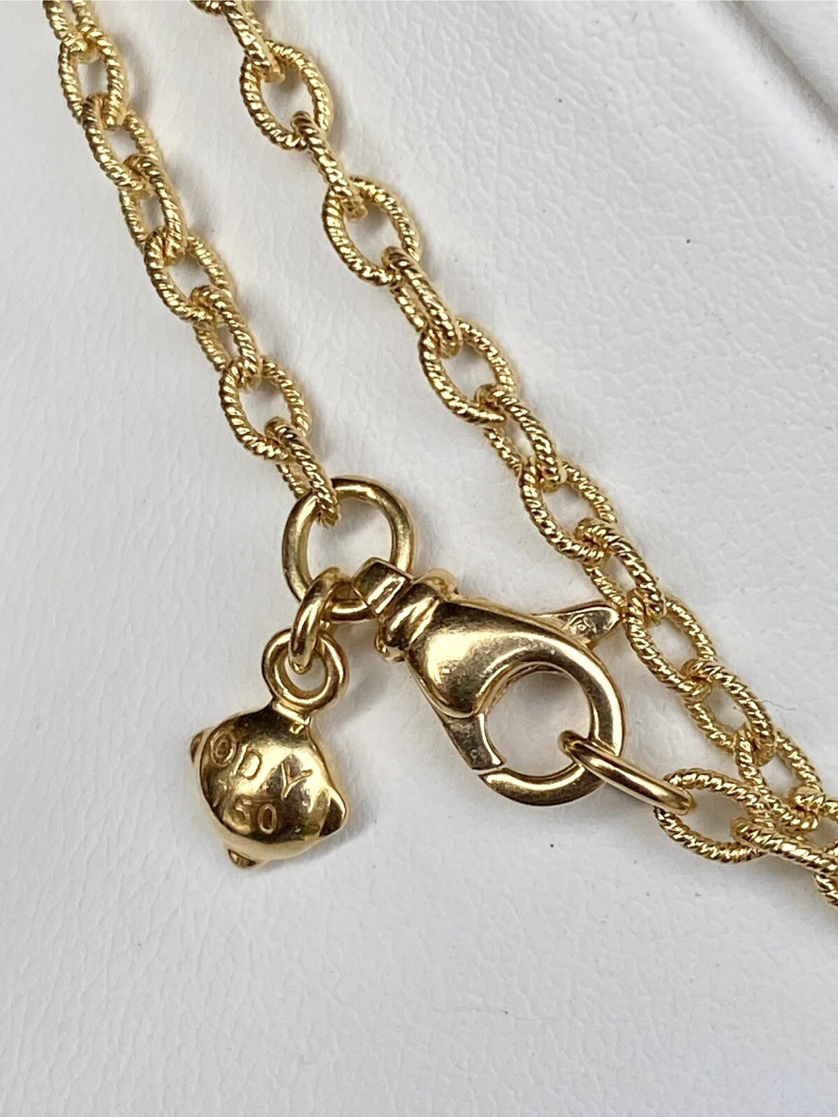 David Yurman 18k Gold Diamond Barrels Lexington Necklace 36” 31g Brand New NWT